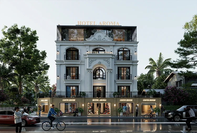 Phòng ngủ trắng sang trọng biệt thự cao cấp