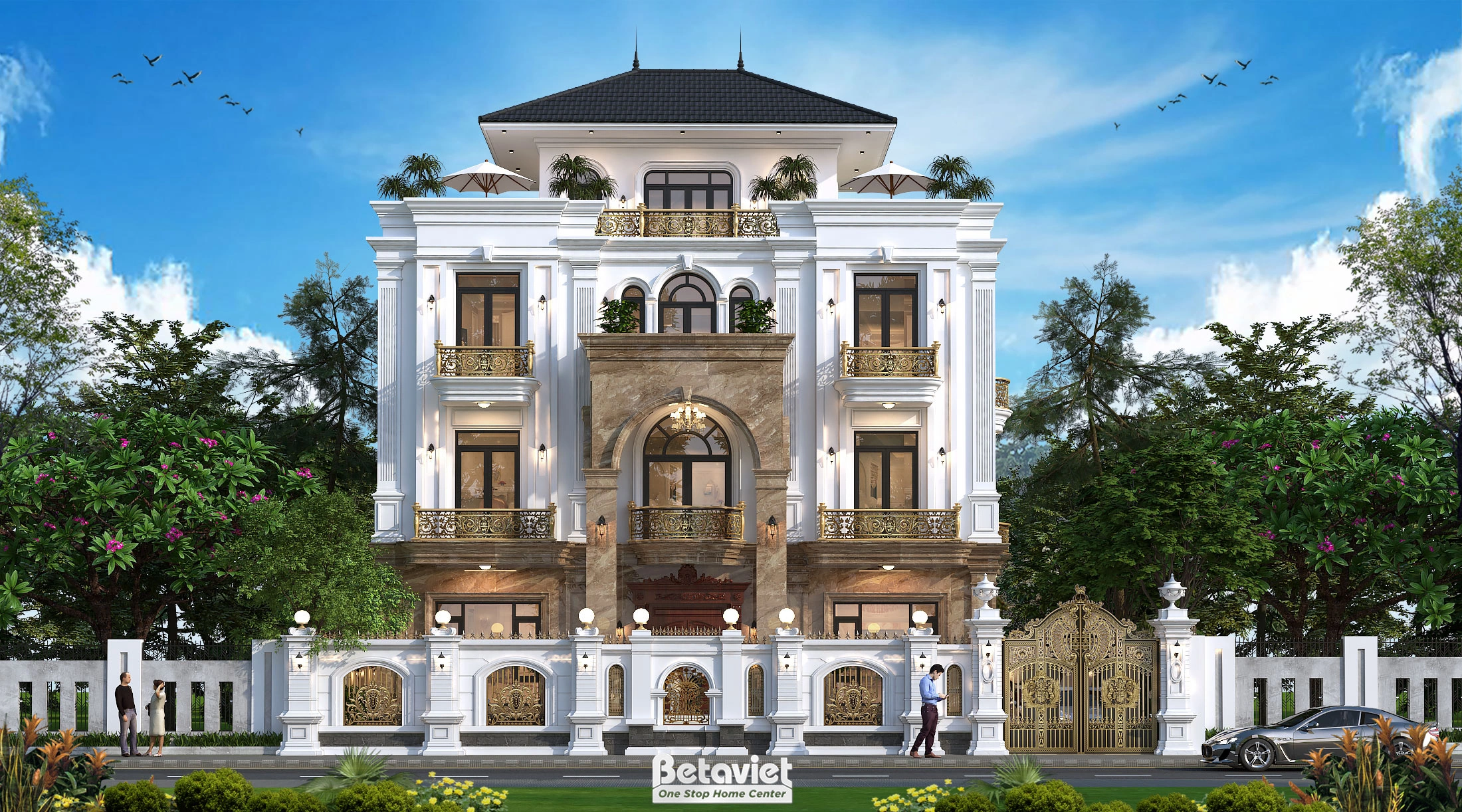 biệt thự 3 tầng phong cách tân cổ điển tại Hà Nội