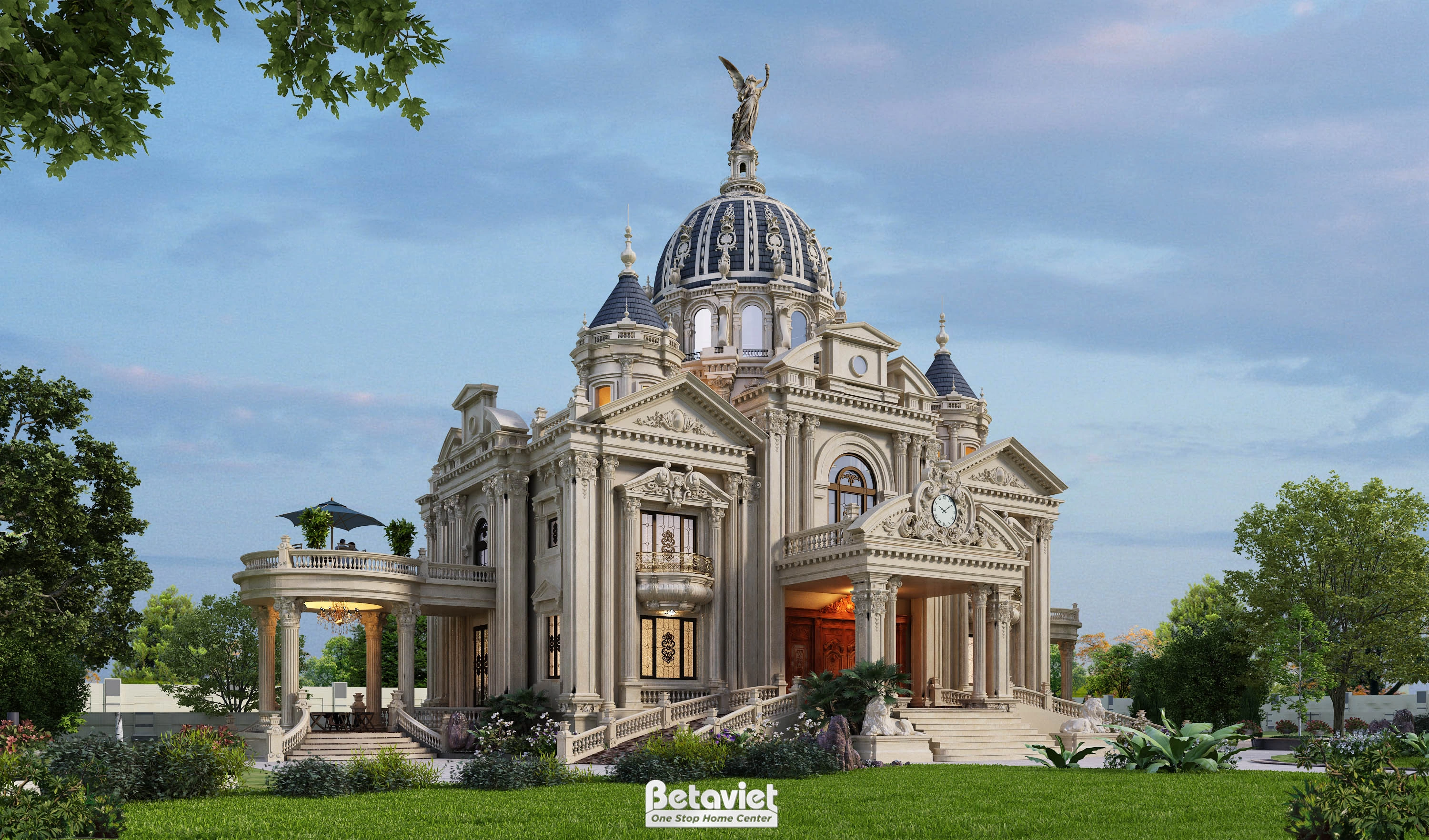 Mẫu thiết kế biệt thự 3 tầng tân cổ điển tại hưng yên