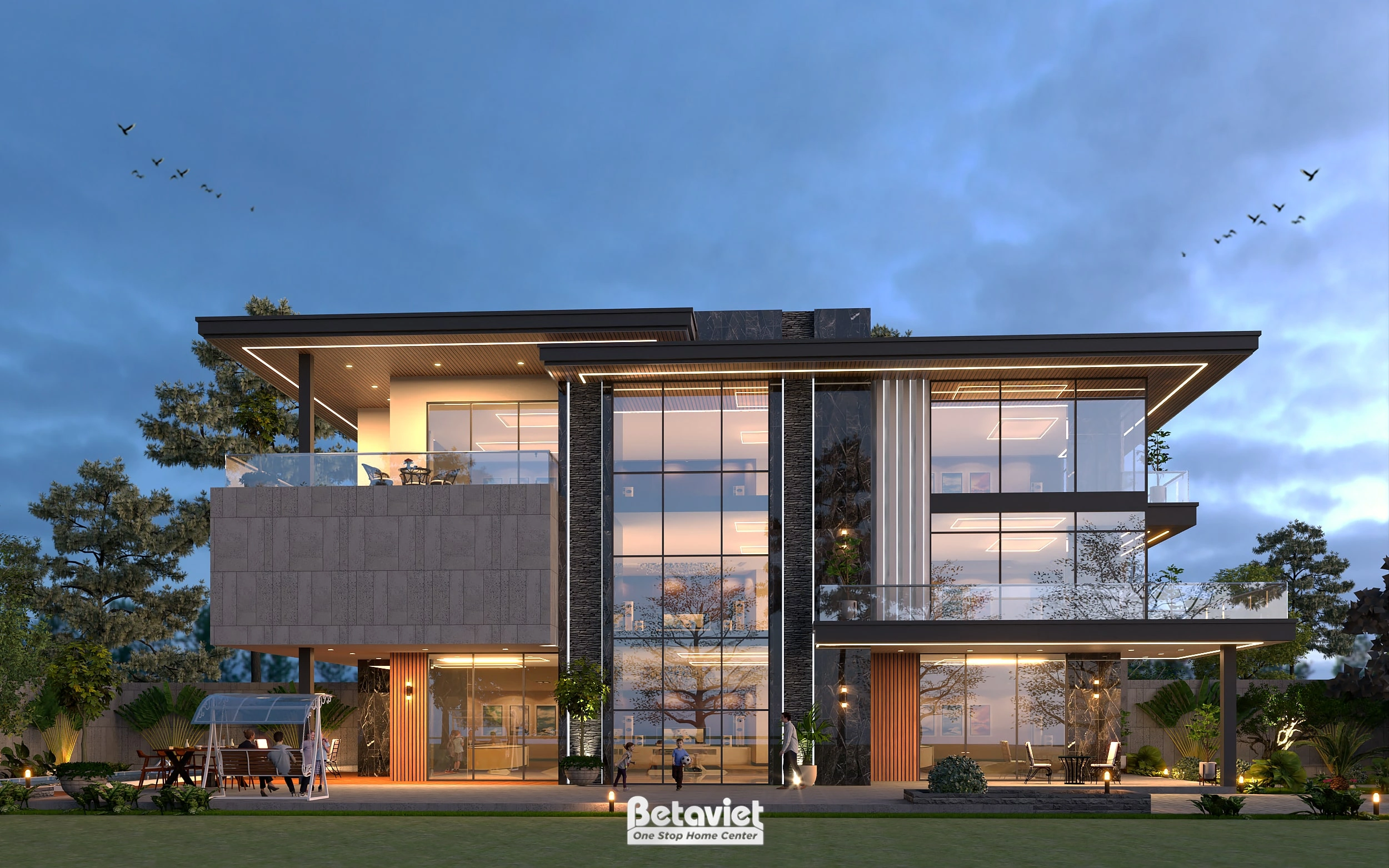 Nội thất phòng khách biệt thự Anh Tuấn