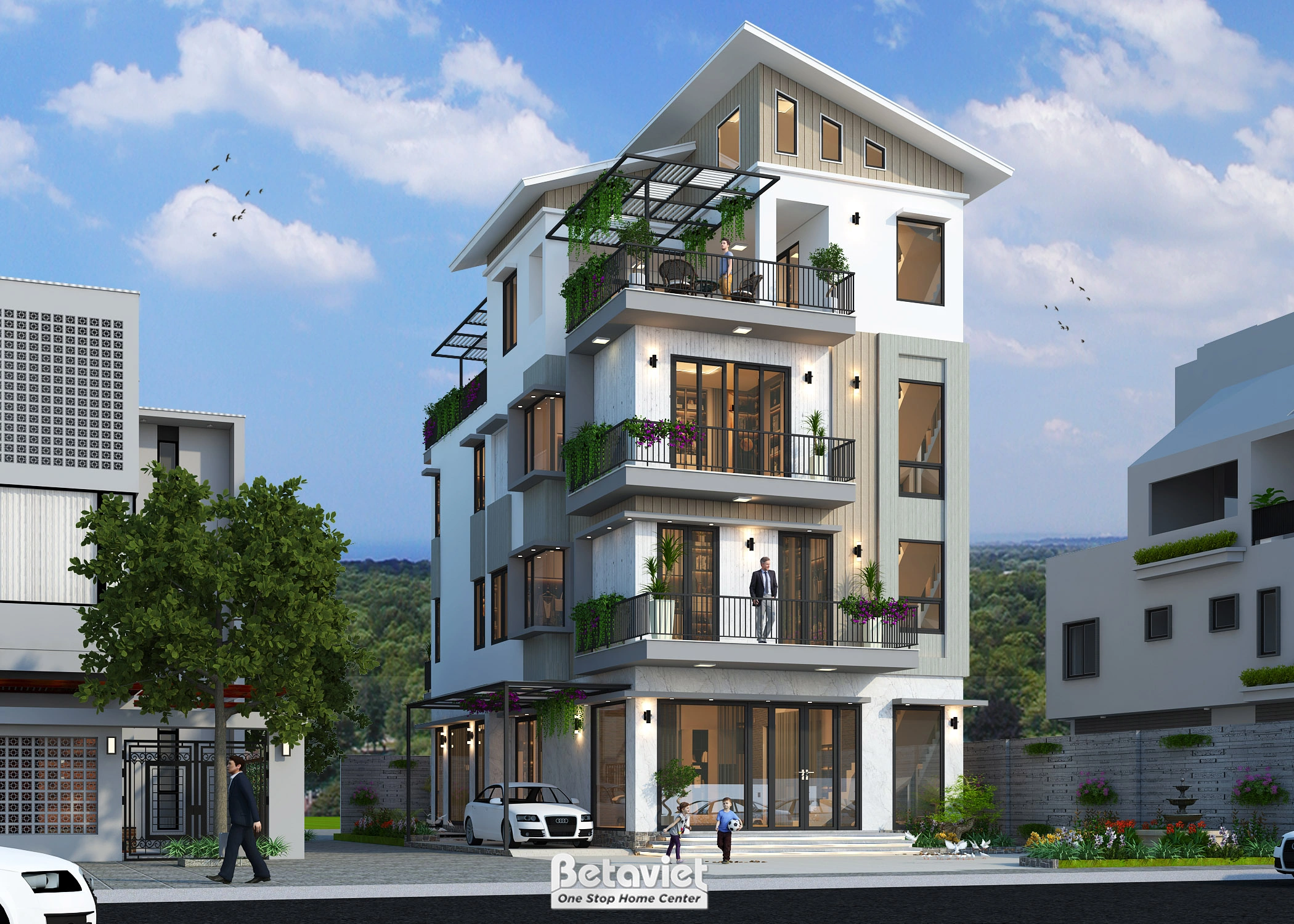 biệt thự 4 tầng phong cách tân cổ điển tại Phú Thọ