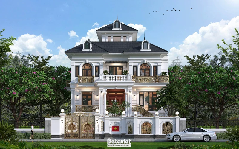 biệt thự 3 tầng tân cổ điển mái Nhật tại Thái Nguyên