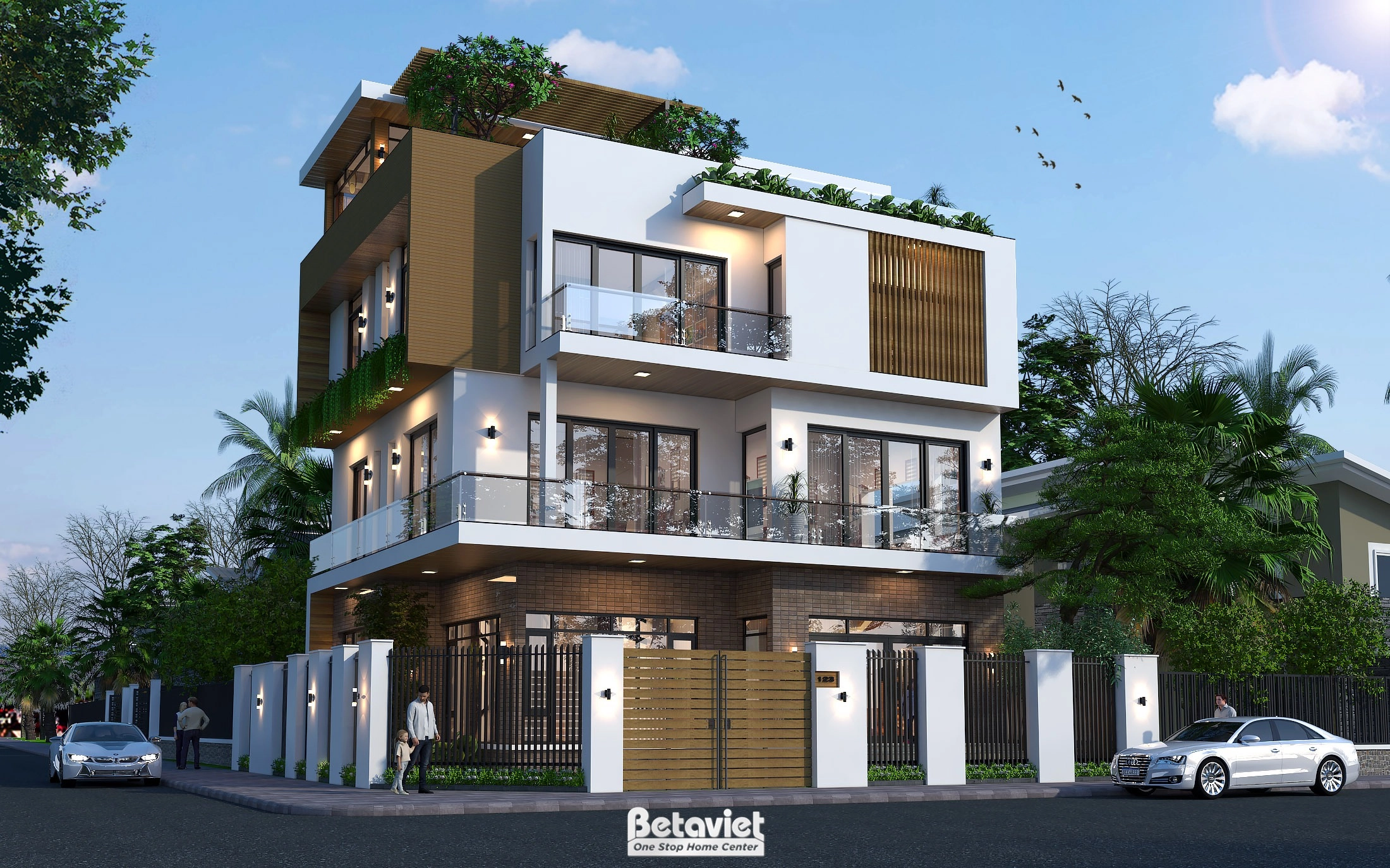 Mẫu biệt thự 4 tầng phong cách hiện đại 600m2 tại Hải Dương