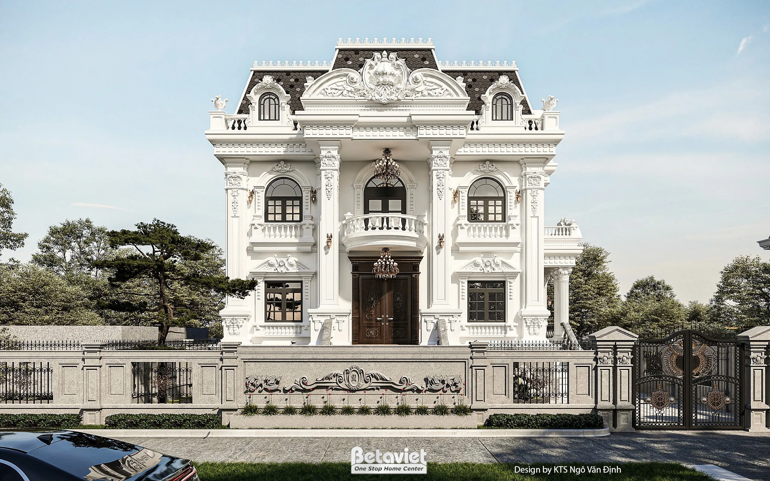 biệt thự song lập 3 tầng phong cách tân cổ điển tại Bắc Giang