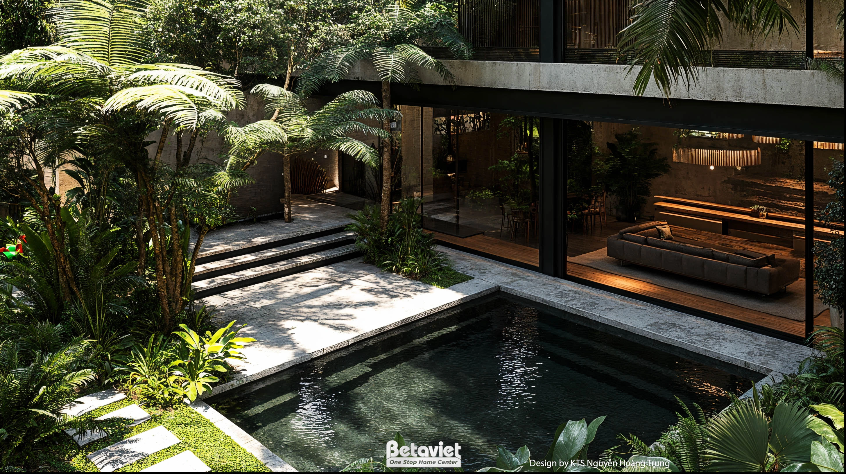 Mẫu thiết kế biệt thự 3 tầng phong cách hiện đại luxury 650m2