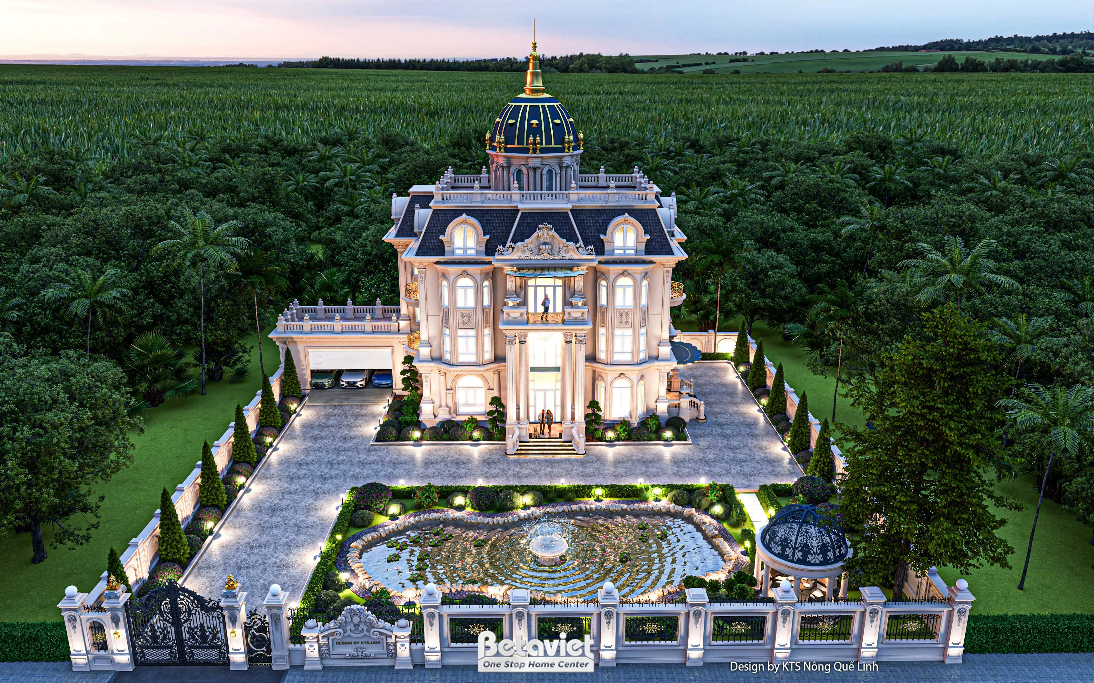 Thiết kế dinh thự 4 tầng tân cổ điển tại Hải Phòng [KT20155]