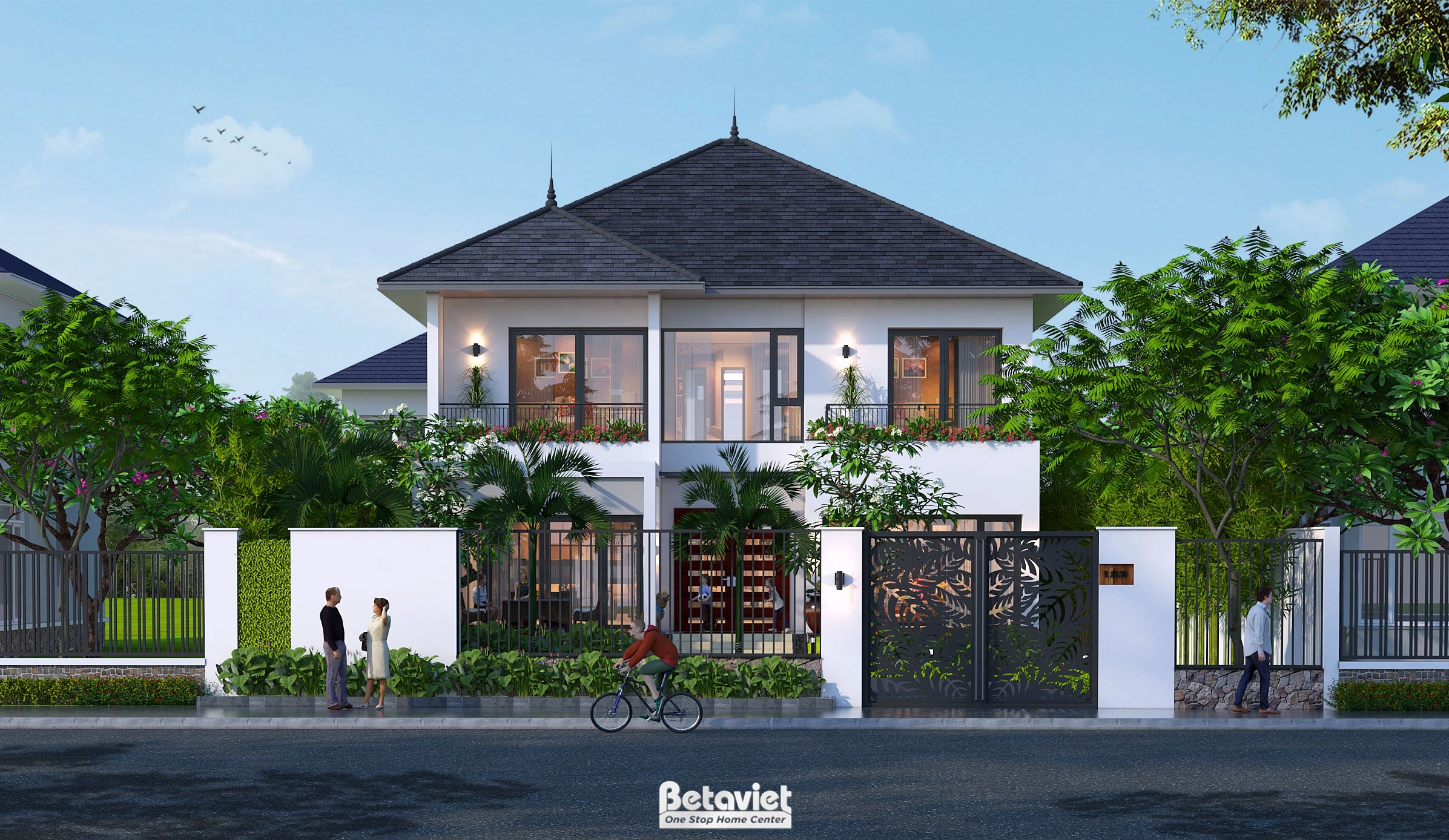 biệt thự hiện đại mái Nhật 2 tầng tại Bắc Giang