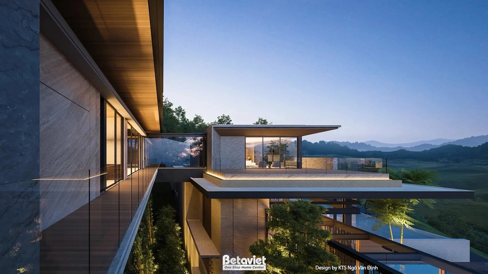 Cầu thang biệt thự hoàn thiện Lạng Sơn