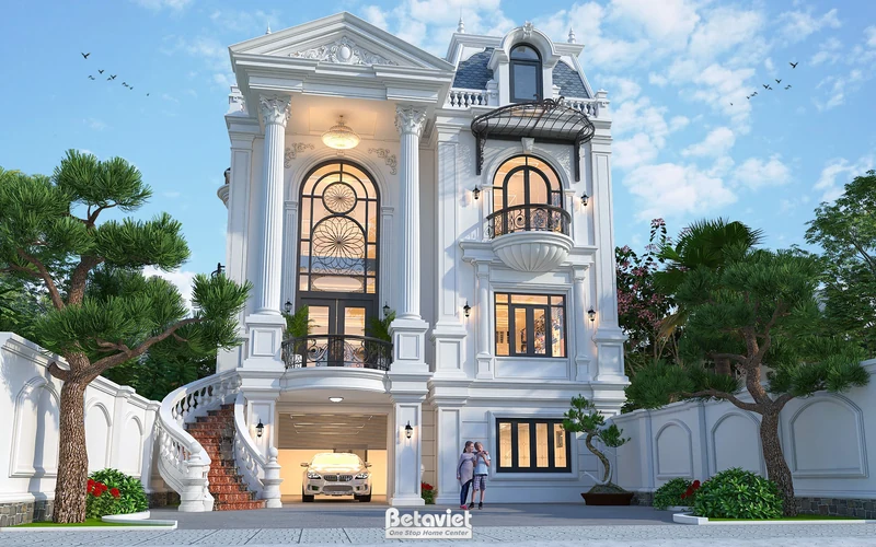 lâu đài tân cổ điển 4 tầng tại Hưng Yên