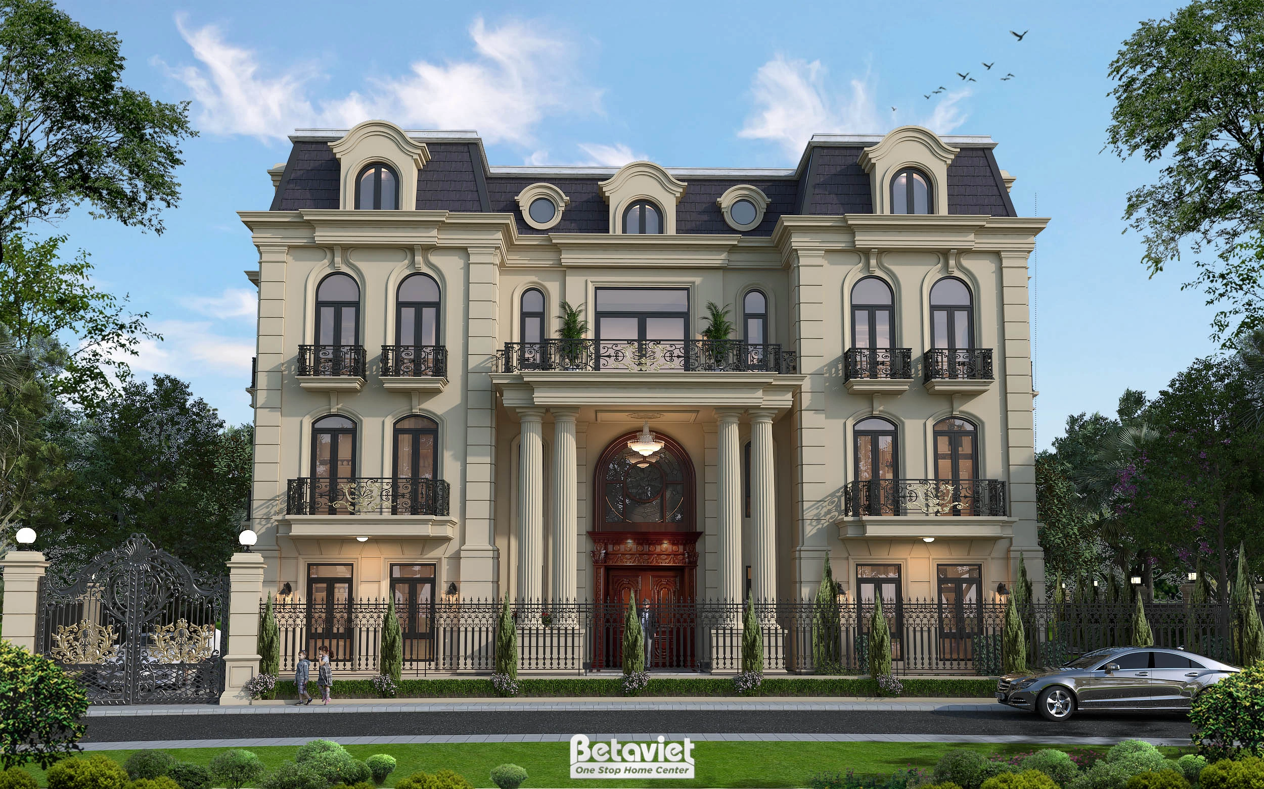 Mẫu thiết kế khách sạn tân cổ tại Vĩnh Phúc