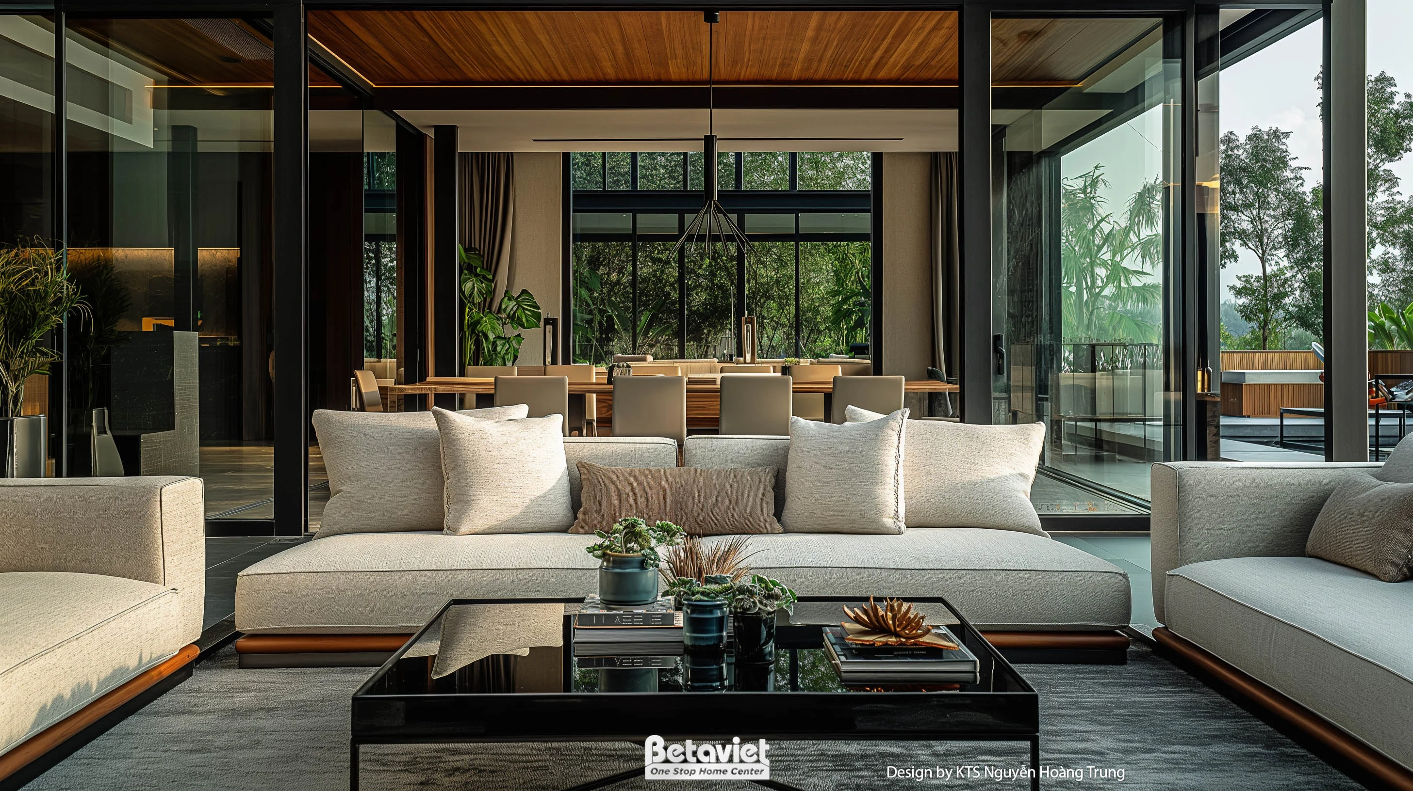 Thiết kế nội thất phòng khách biệt thự hiện đại