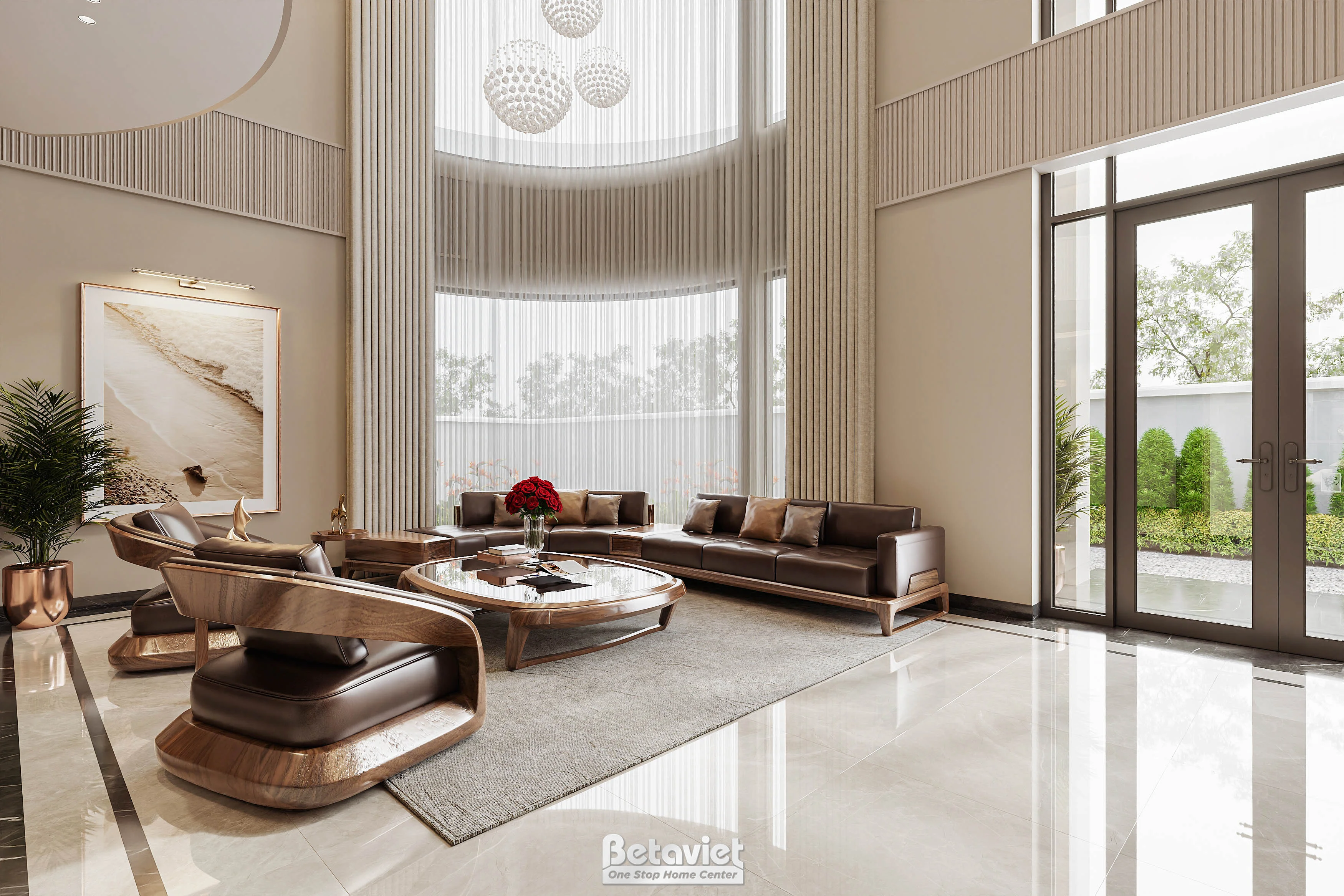 Thiết kế nội thất biệt thự hiện đại gỗ cao cấp