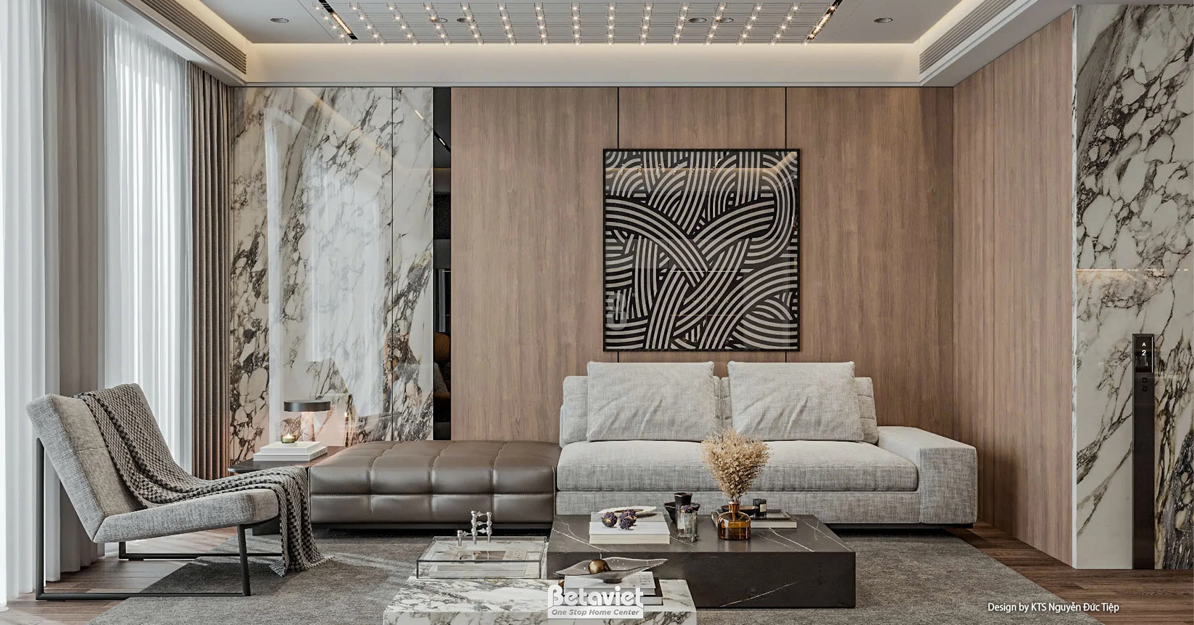 Thiết kế nội thất phòng khách căn hộ hiện đại