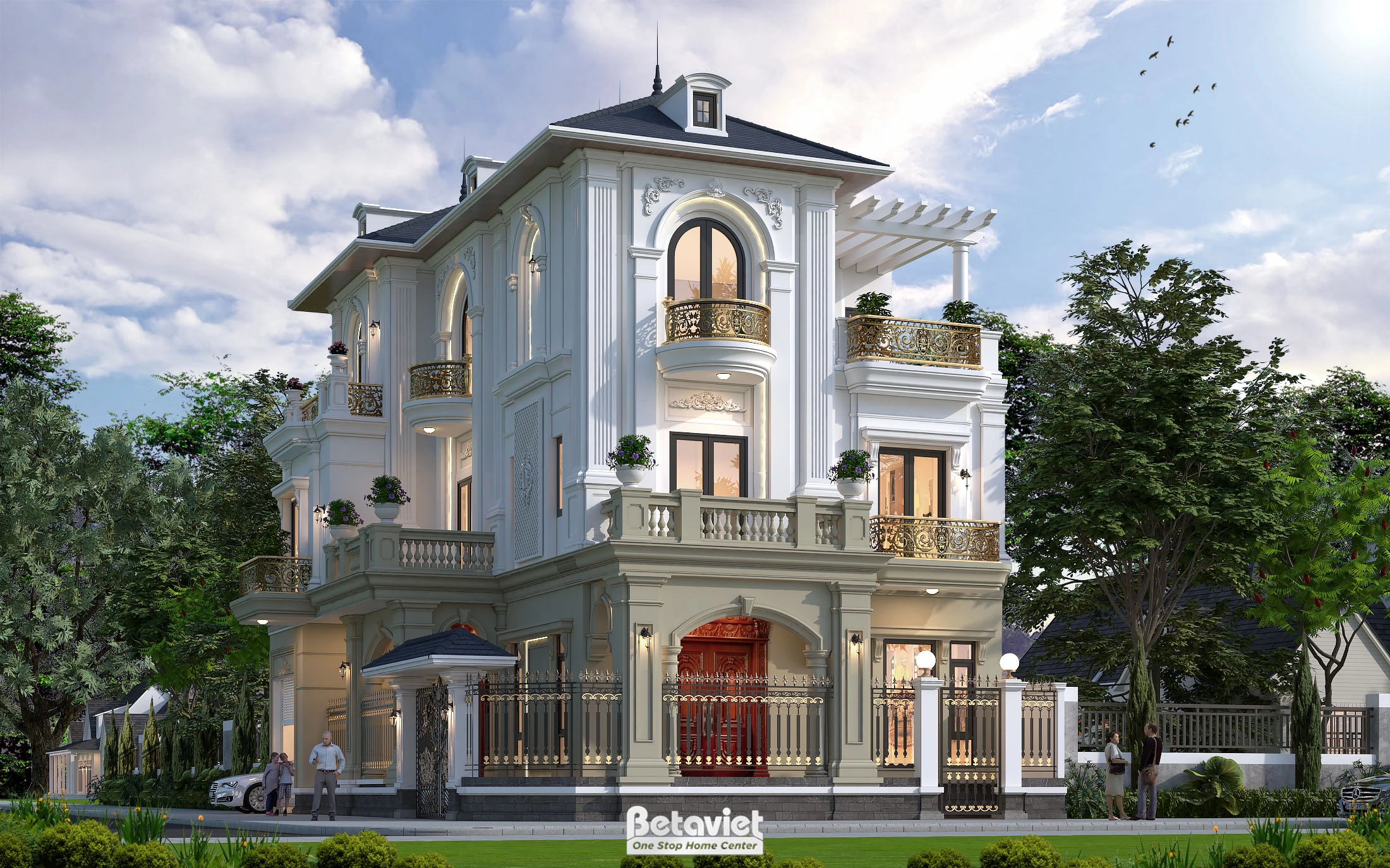 Mẫu biệt thự 3 tầng phong cách tân cổ điển 450m2 tại Hải Dương