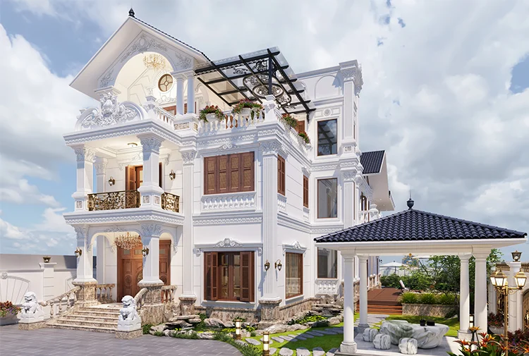 biệt thự 4 tầng phong cách tân cổ điển tại Phú Thọ