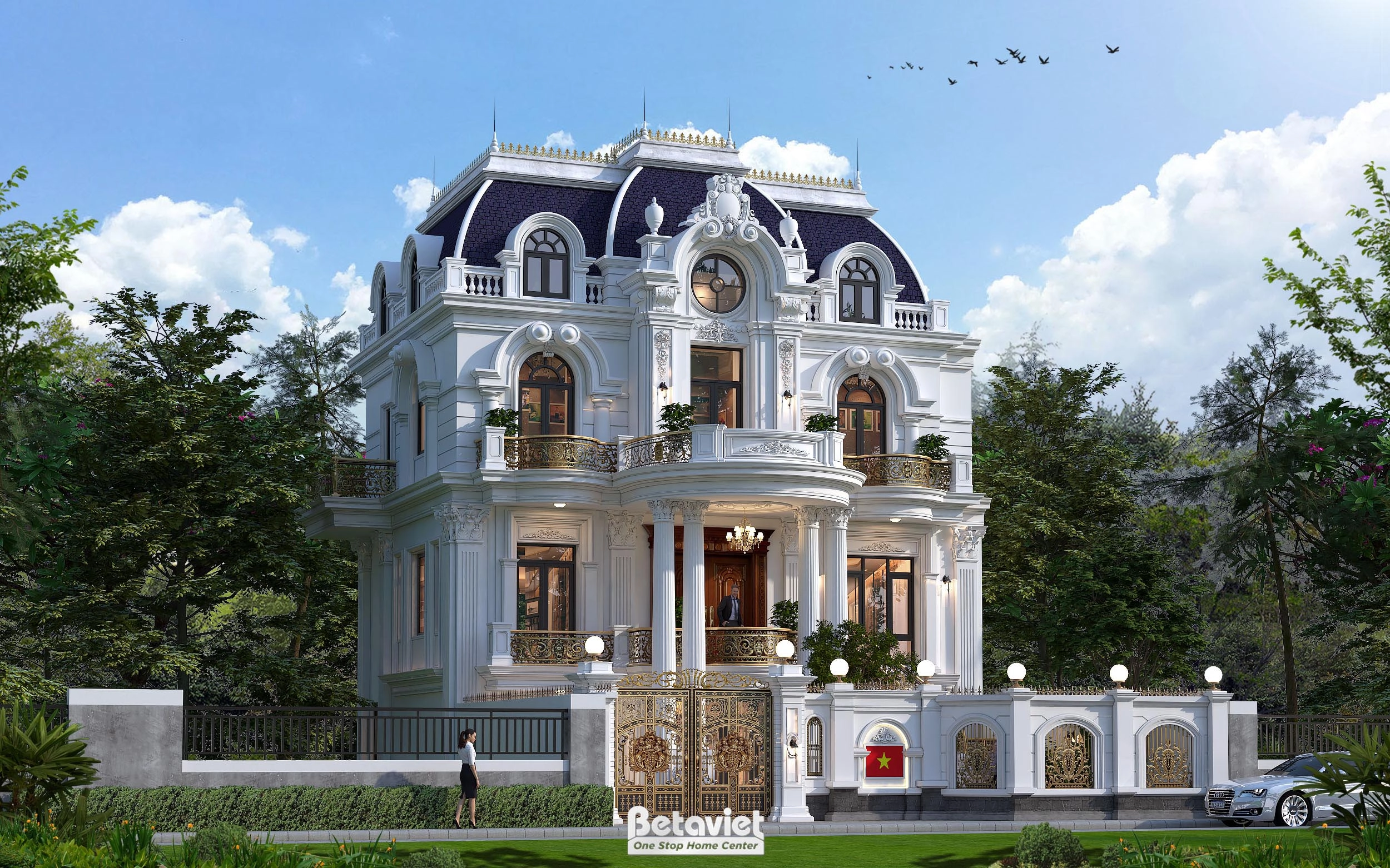 biệt thự tân cổ điển mái Mansard 3 tầng tại Hải Phòng