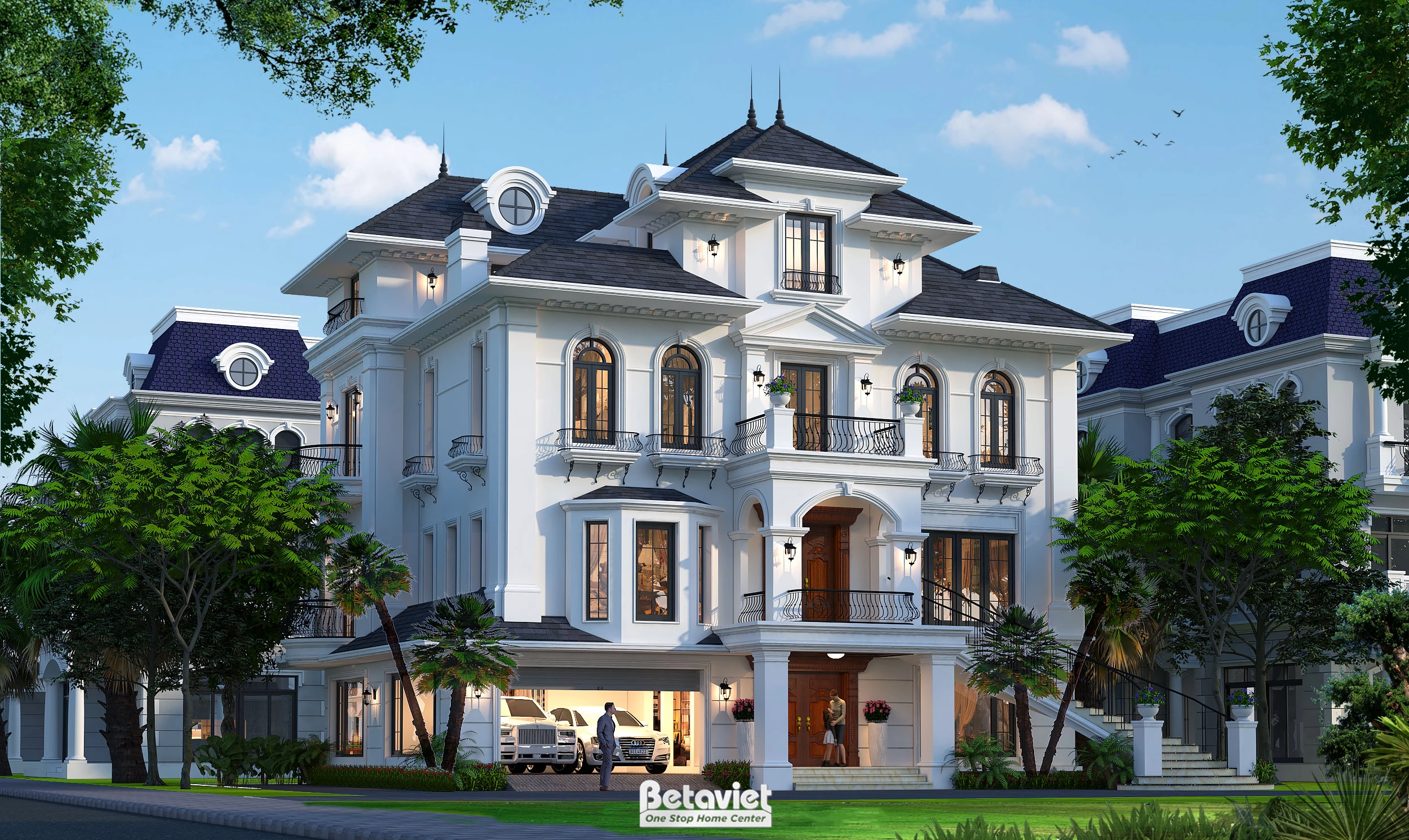 Mẫu thiết kế biệt thự tân cổ điển 4 tầng tại Hải Phòng