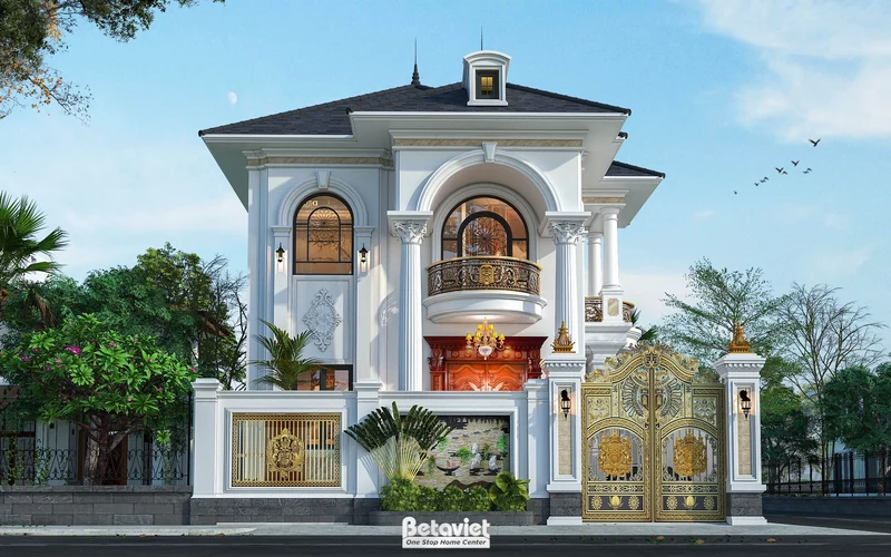 biệt thự 2 tầng phong cách tân cổ điển tại Hòa Bình