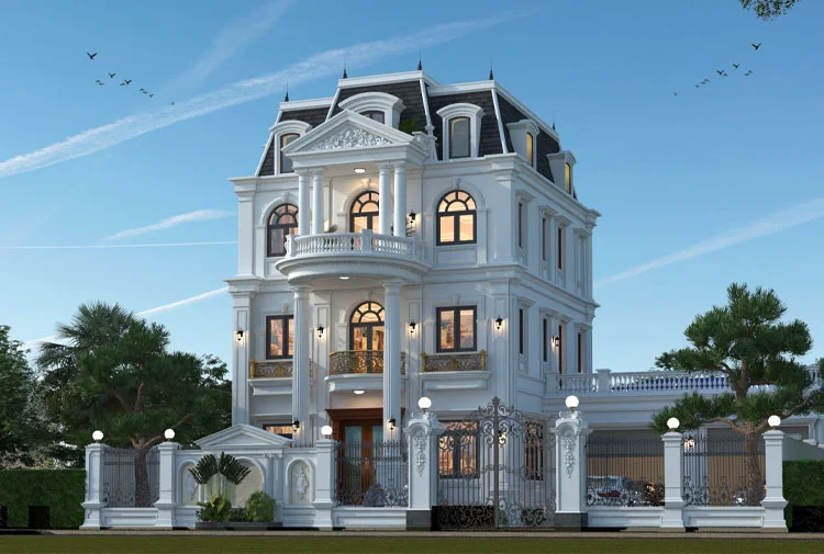 biệt thự 3 tầng tân cổ điển mái Mansard tại Yên Bái