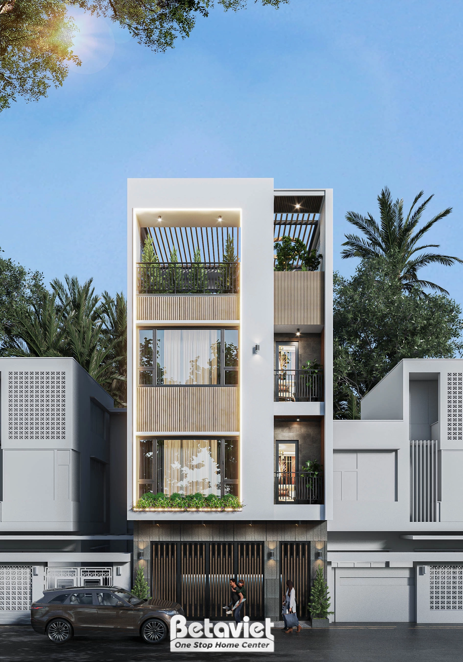 biệt thự nhà phố 4 tầng hiện đại tại Hải Dương