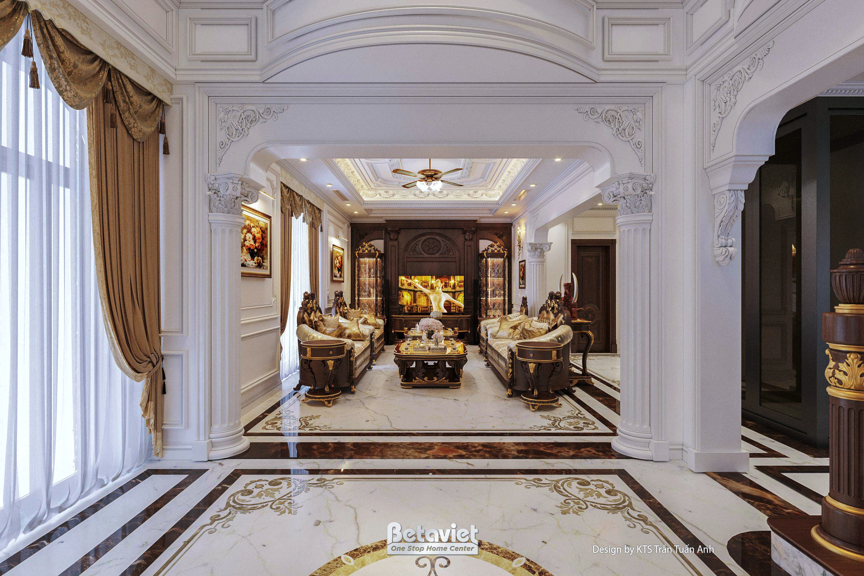 nội thất biệt thự tân cổ điển KĐT Vinhomes Ocean Park