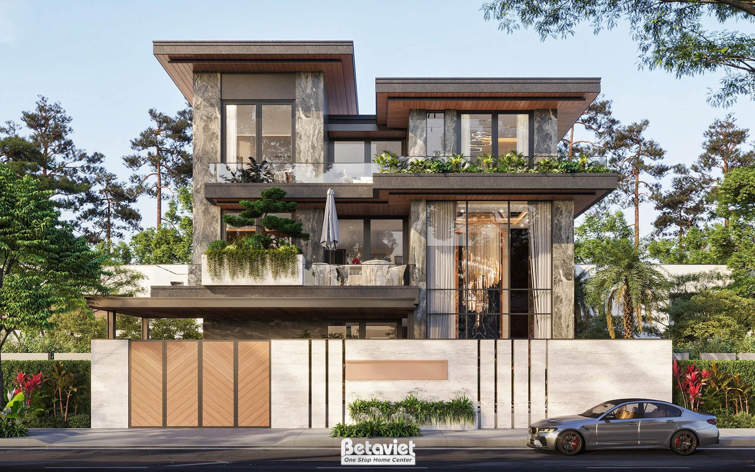 biệt thự 3 tầng phong cách hiện đại tại Bắc Ninh