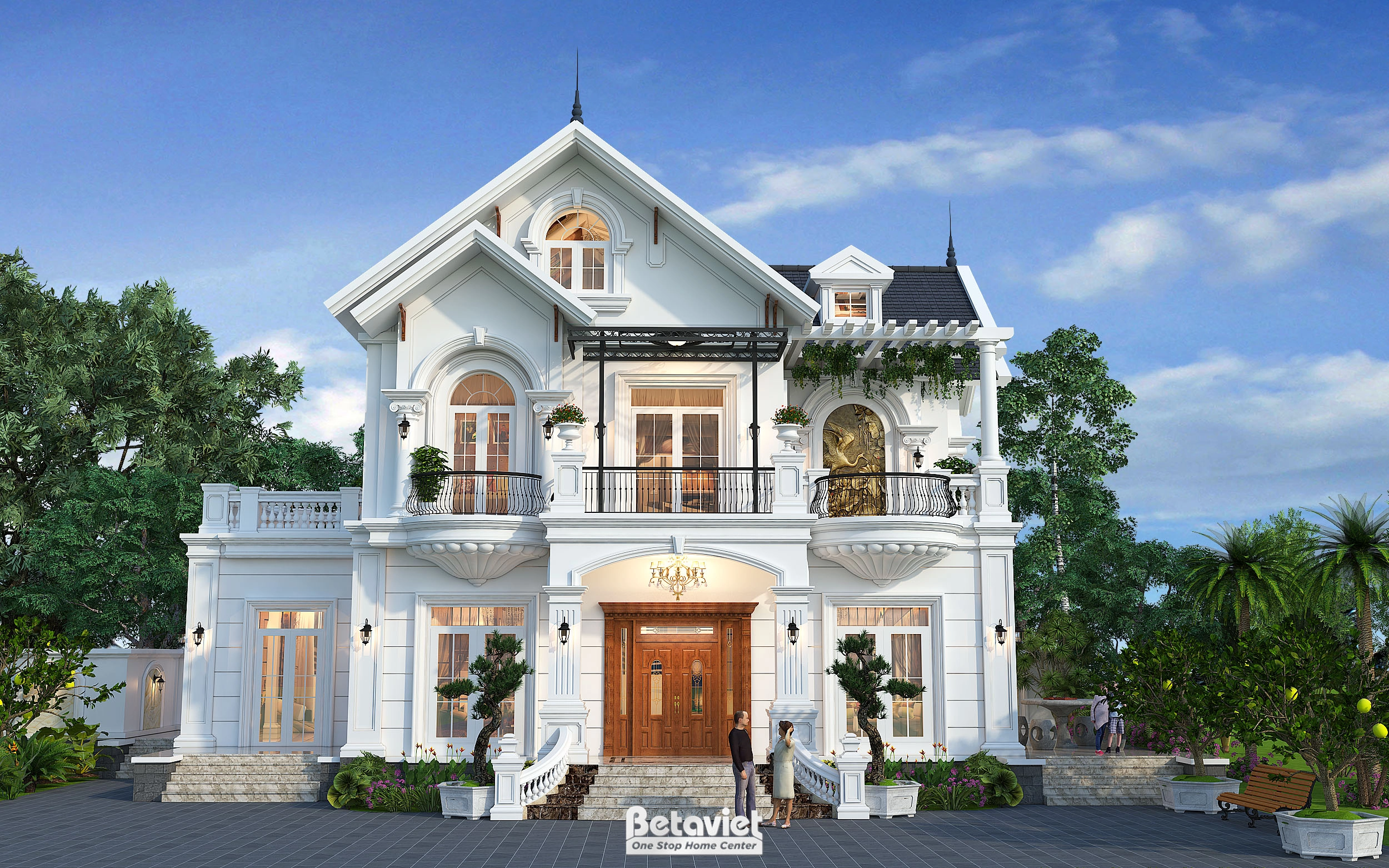 Mẫu thiết kế biệt thự 2 tầng tân cổ điển tại Bắc Giang