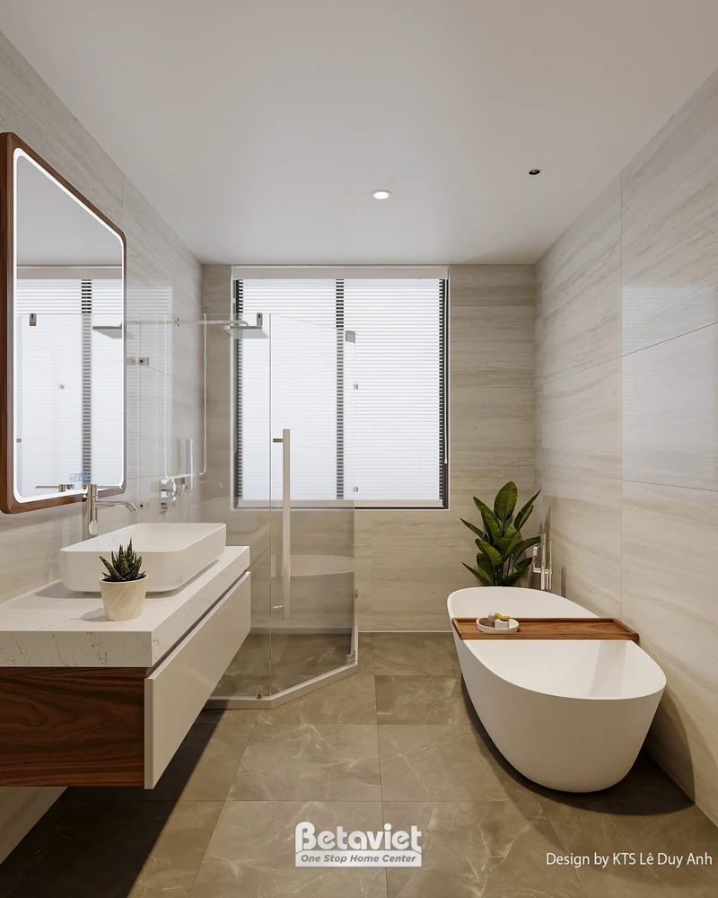 Heated towel rail và vanity storage phòng tắm khách sạn cao cấp