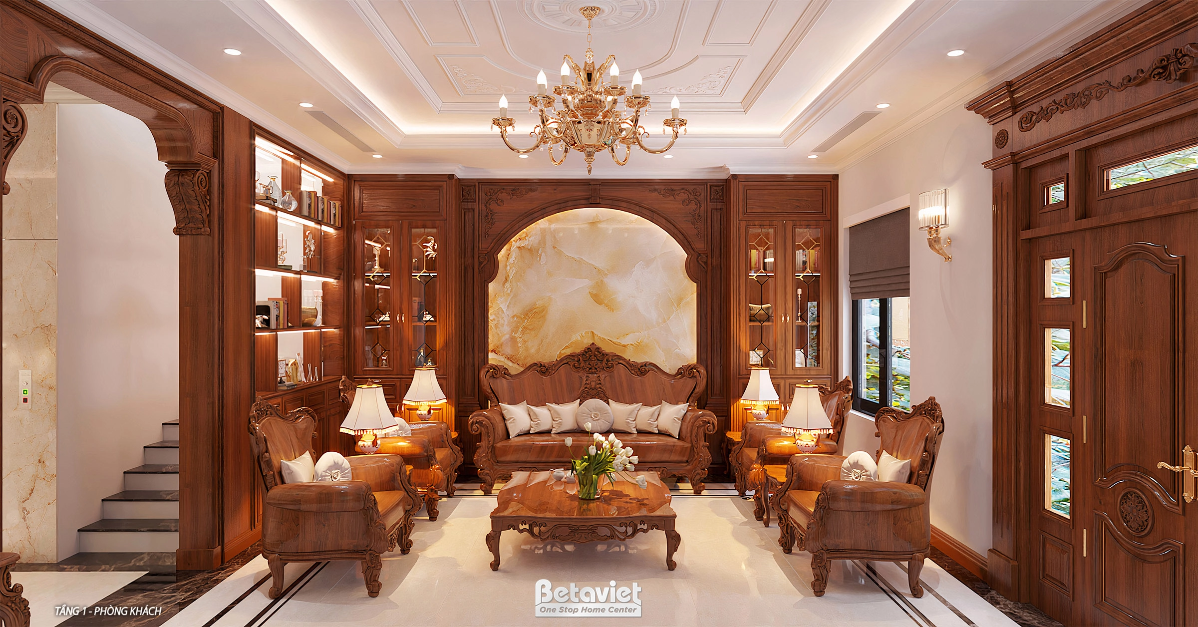 nội thất biệt thự phong cách tân cổ điển tại Phú Thọ