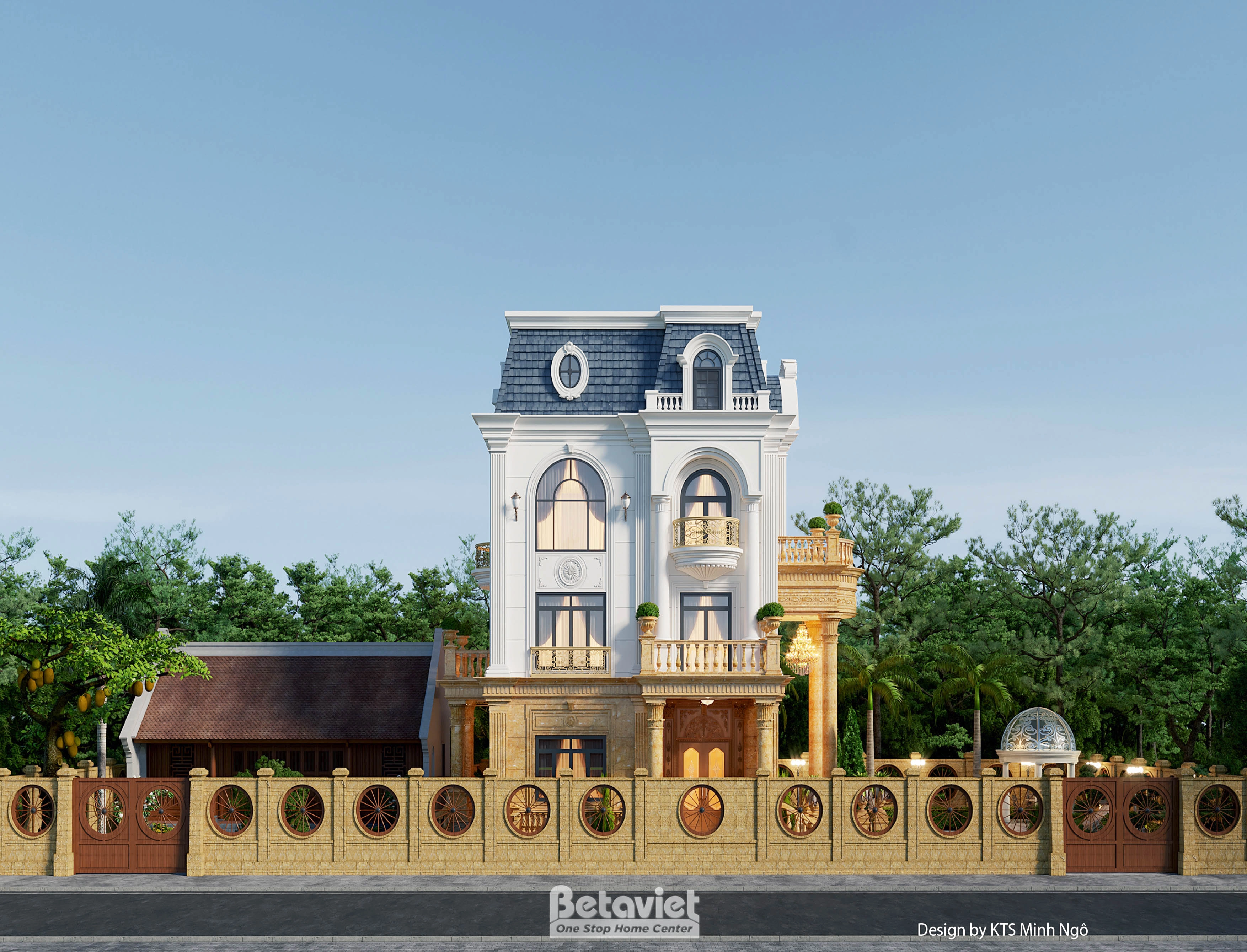 Mẫu thiết kế biệt thự 3 tầng phong cách tân cổ điển tại Hà Nam