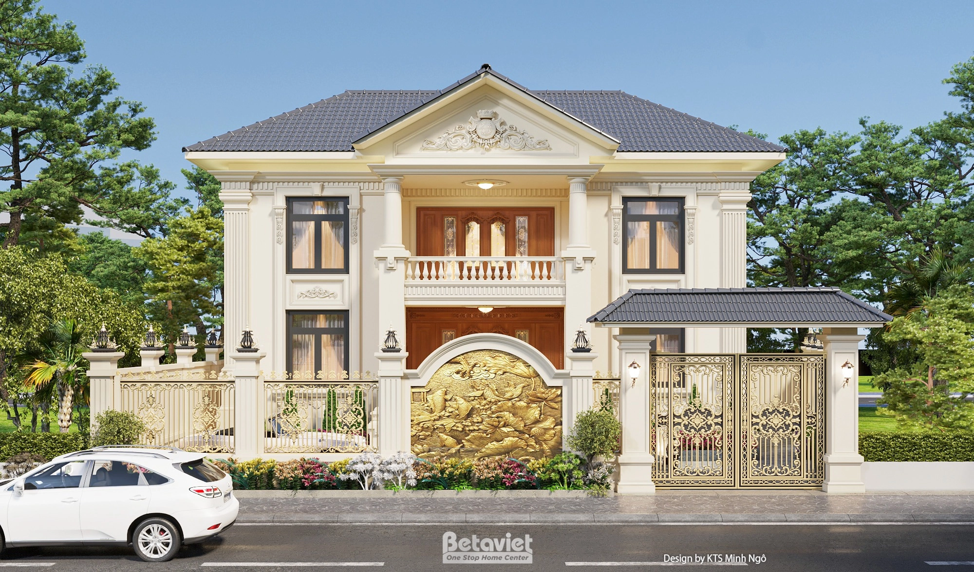 Mẫu thiết kế biệt thự 2 tầng tân cổ điển tại Hưng Yên