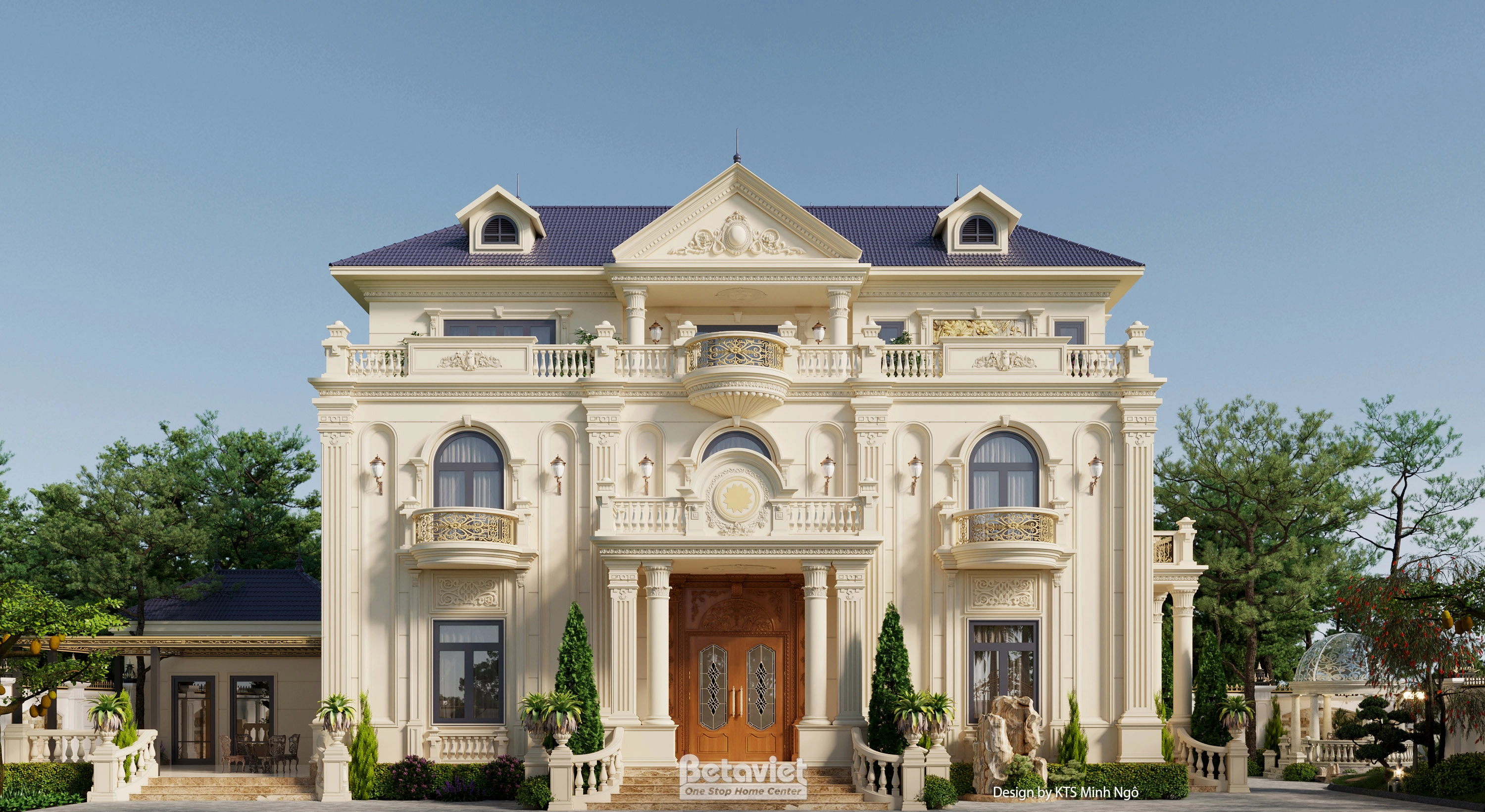 Mẫu thiết kế biệt thự 3 tầng tân cổ điển tại Hưng Yên