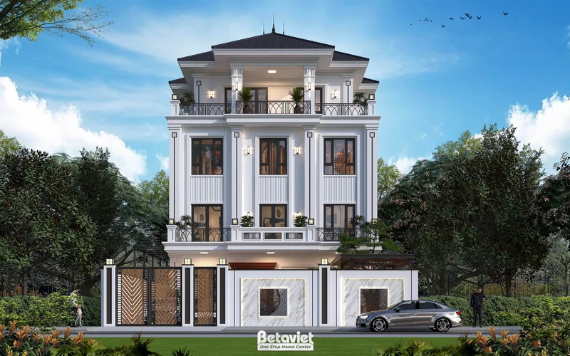 Mẫu thiết kế biệt thự tân cổ điển 4 tầng tại Ninh Bình