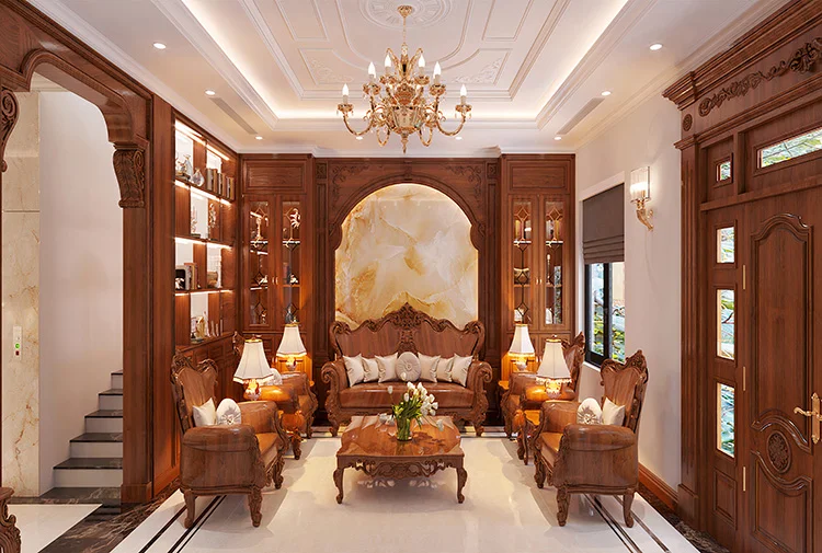 biệt thự 3 tầng phong cách tân cổ điển kiểu pháp tại Nam Định KT5000015-1