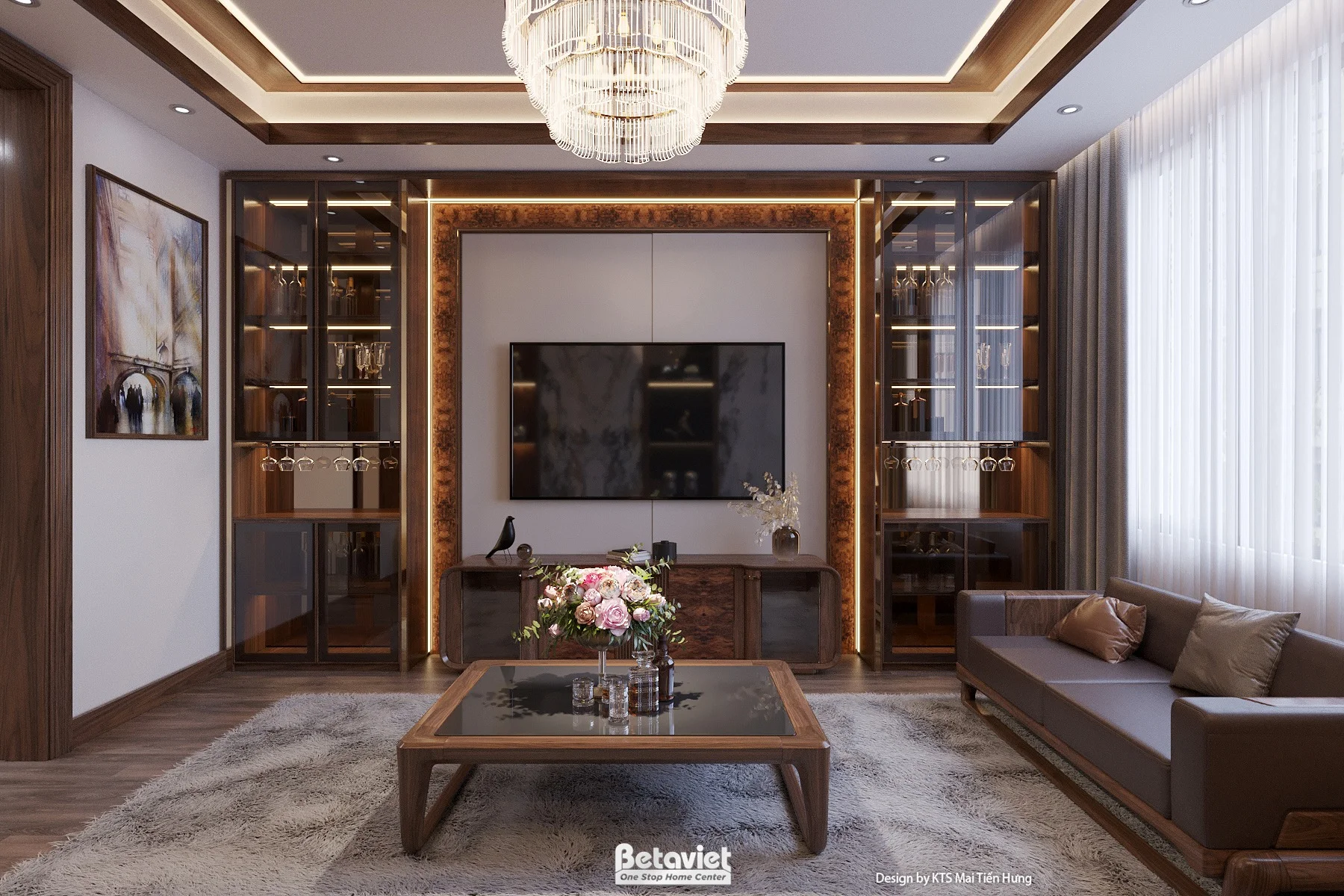 Phòng khách tối giản sang trọng