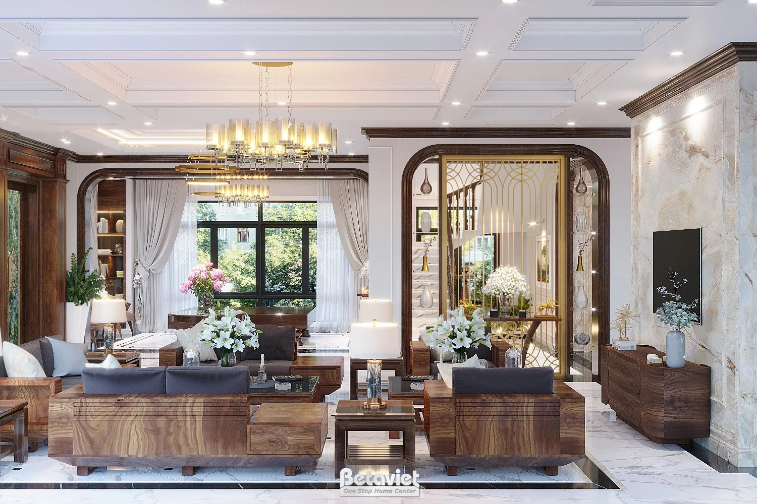 nhà phố 3 tầng phong cách tân cổ điển tại Hưng Yên