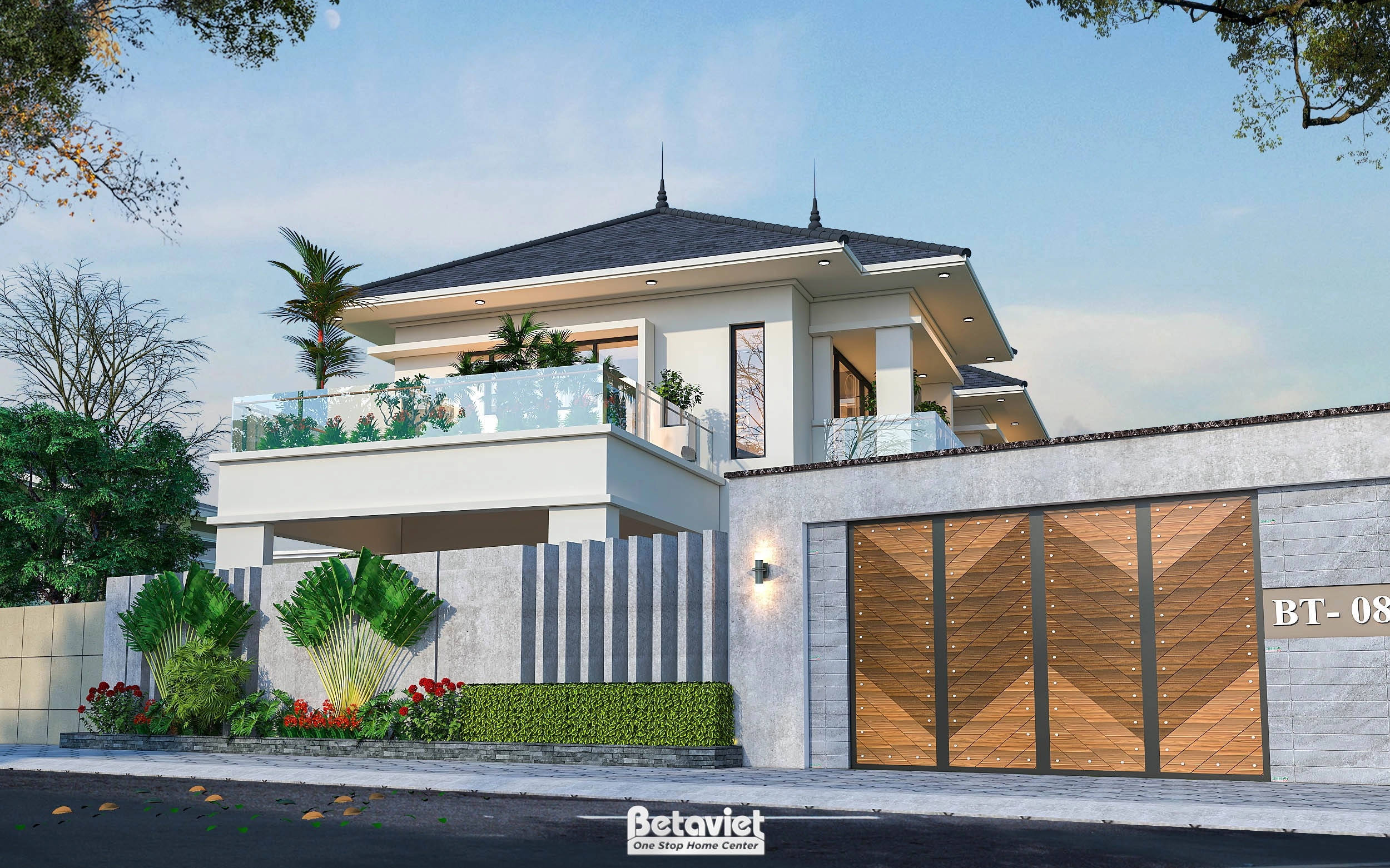 biệt thự 2 tầng phong cách hiện đại tại Hà Tĩnh