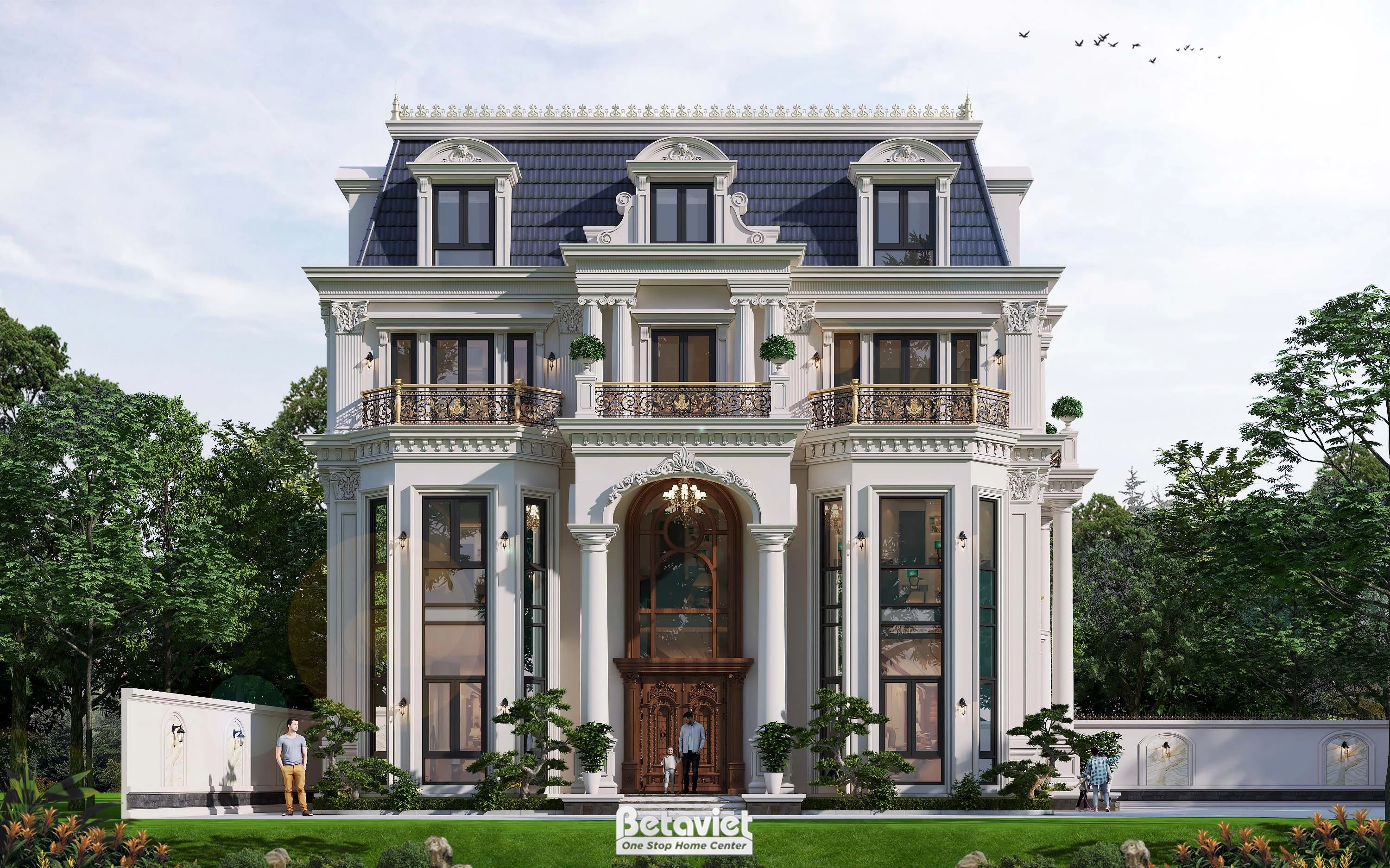 biệt thự 3 tầng phong cách tân cổ điển tại Nam Định