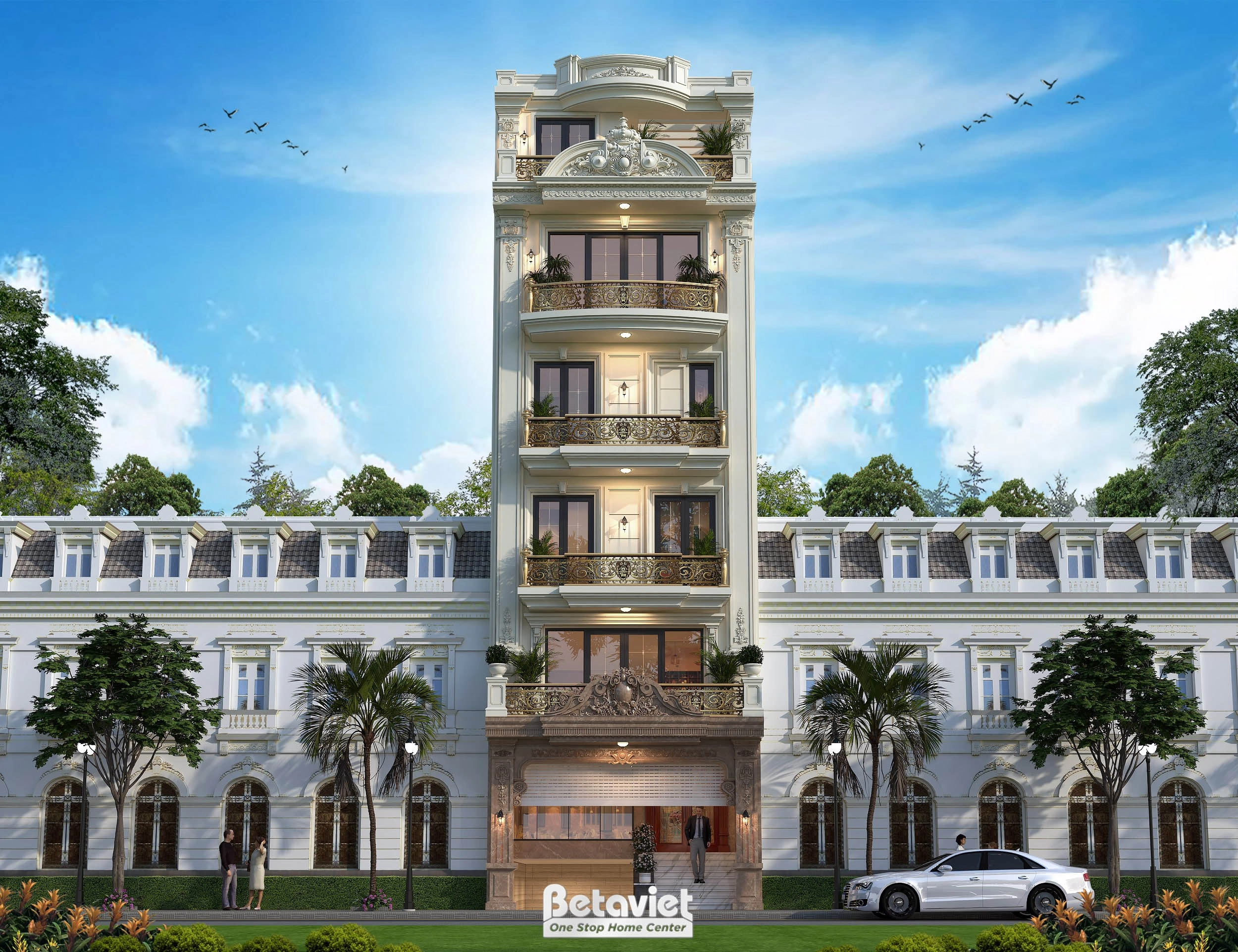 biệt thự nhà phố tân cổ điển 6 tầng tại Hà Nam