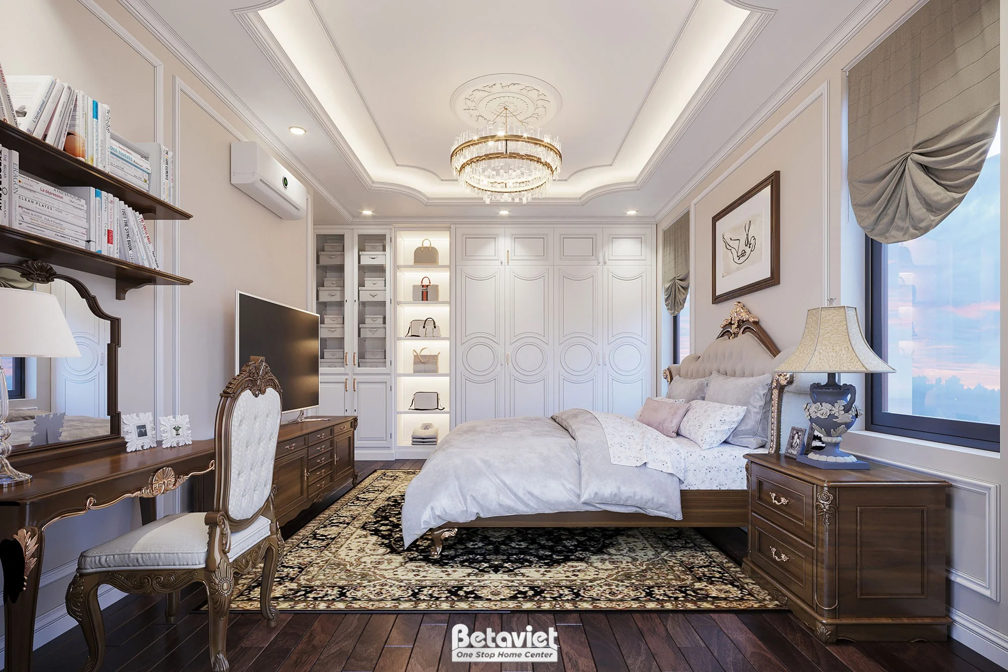 Biệt thự 2 tầng phong cách tân cổ điển tại hoà bình