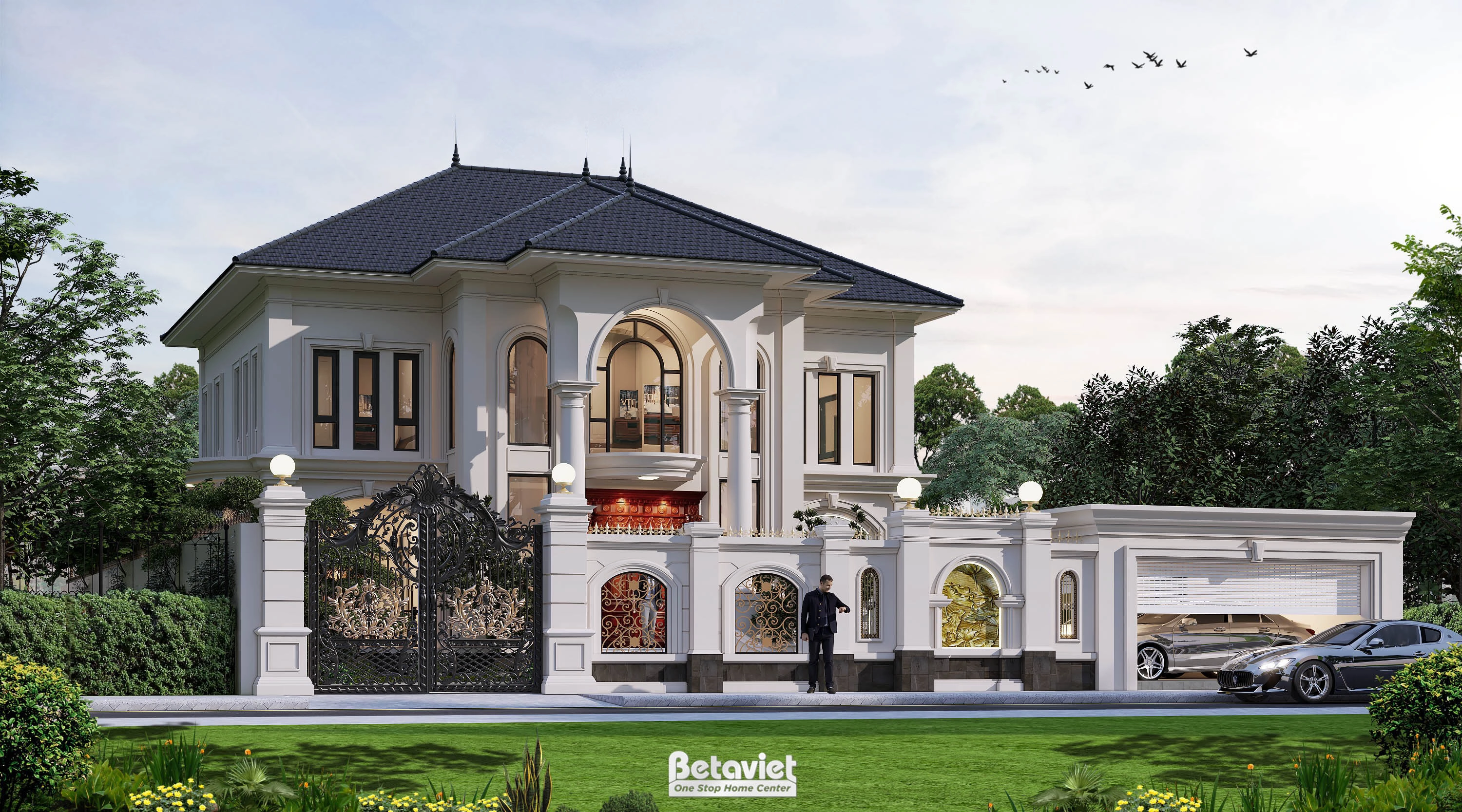 Mẫu biệt thự tân cổ điển 2 tầng mái Nhật  tại Đồng Tháp