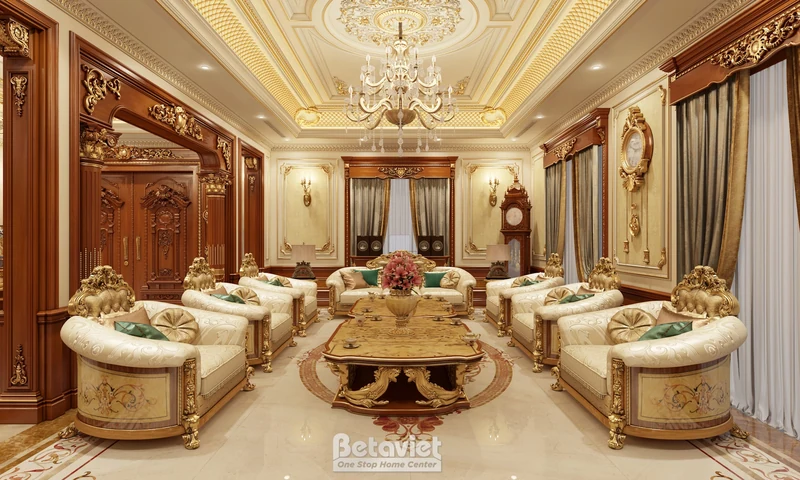 Mẫu thiết kế nội thất biệt thự tân cổ điển tại Hòa Bình NT2009313-1B