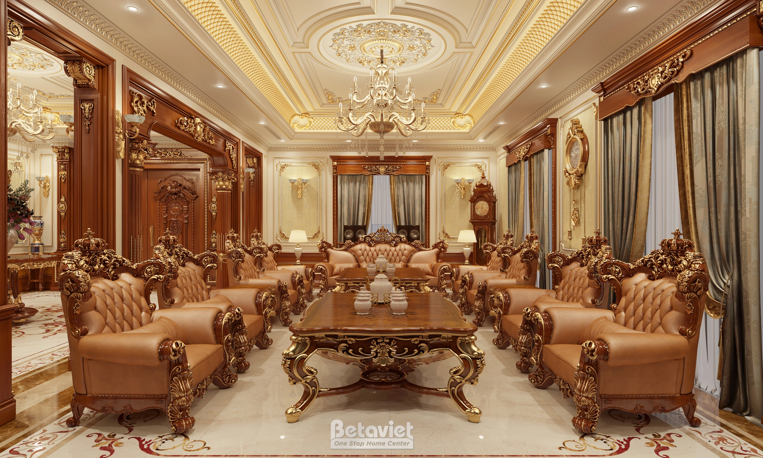 Trang trí nội thất biệt thự tân cổ điển Hòa Bình