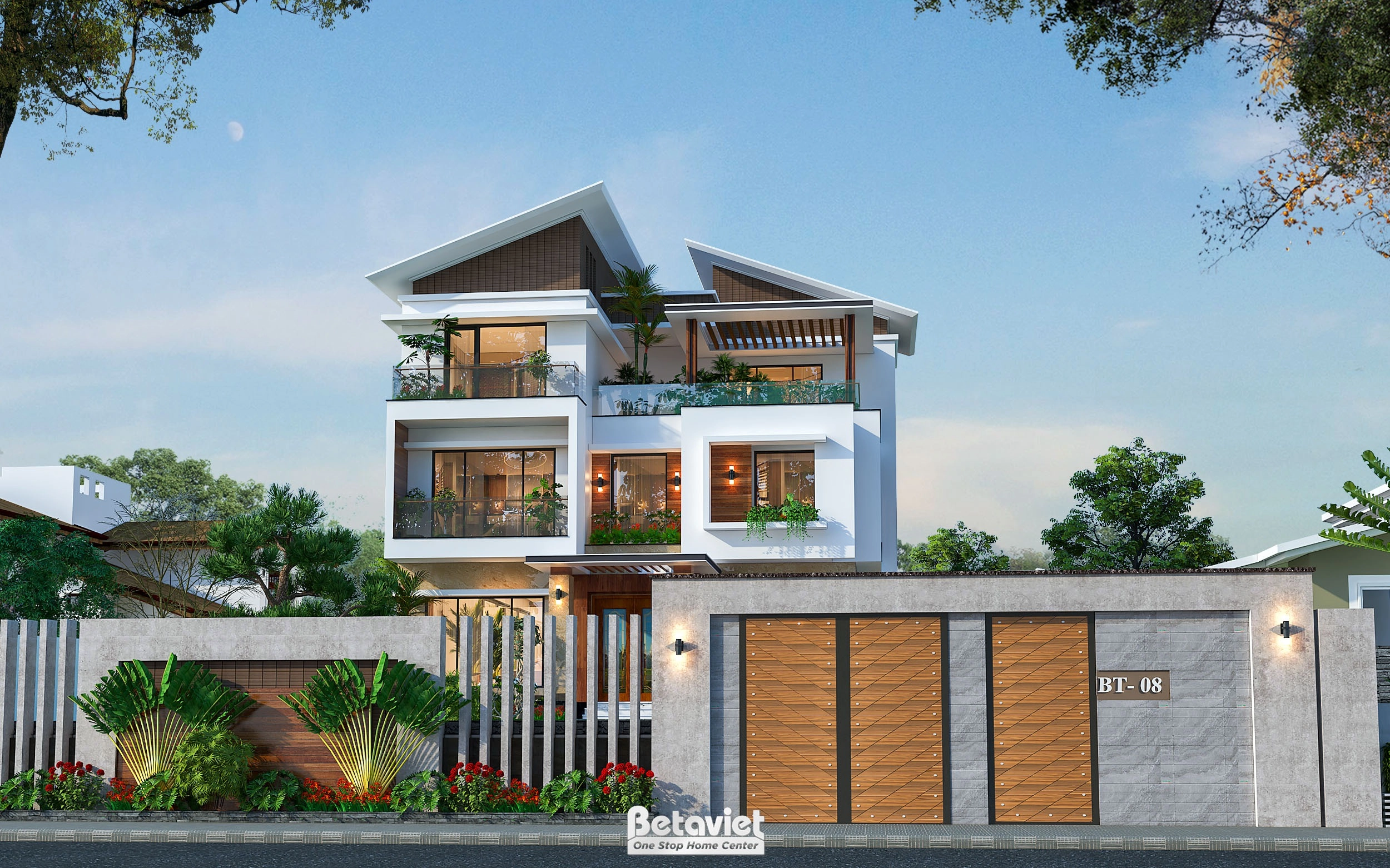 Mẫu thiết kế biệt thự 3 tầng phong cách hiện đại tại Hà Nội