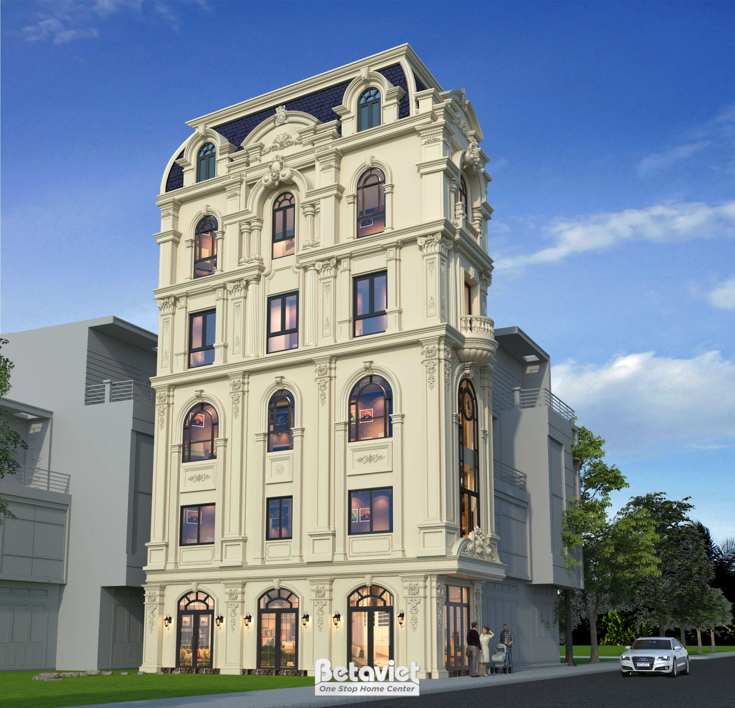 Mẫu thiết kế biệt thự nhà phố thông tầng tại Hòa Bình