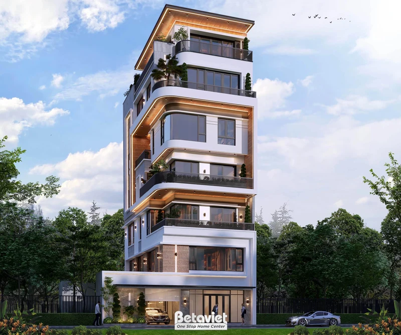 Mẫu thiết kế biệt thự phố hiện đại 7 tầng tại Hà Nam