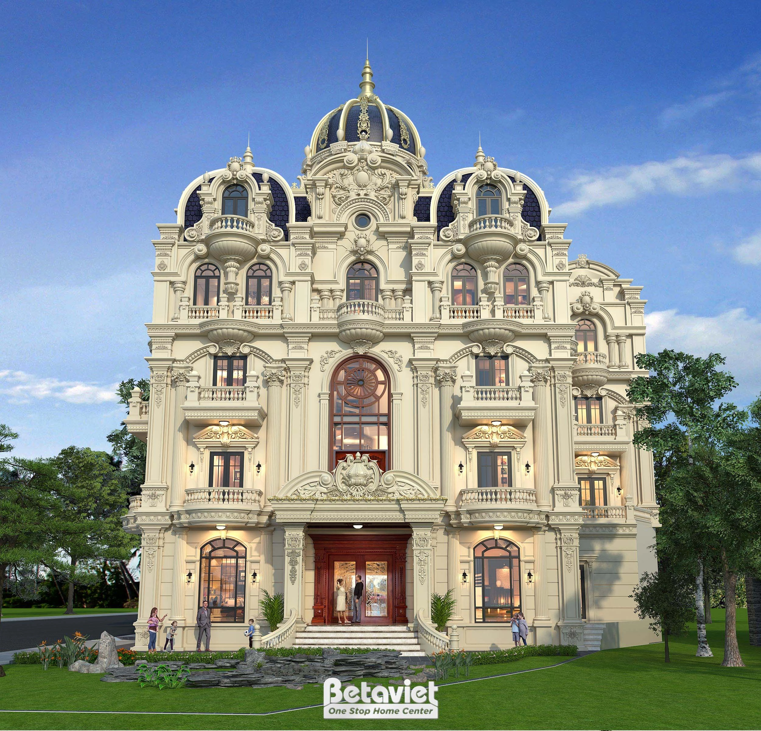 Mẫu thiết kế lâu đài phong cách cổ điển tại Hòa Bình KT2009313-1
