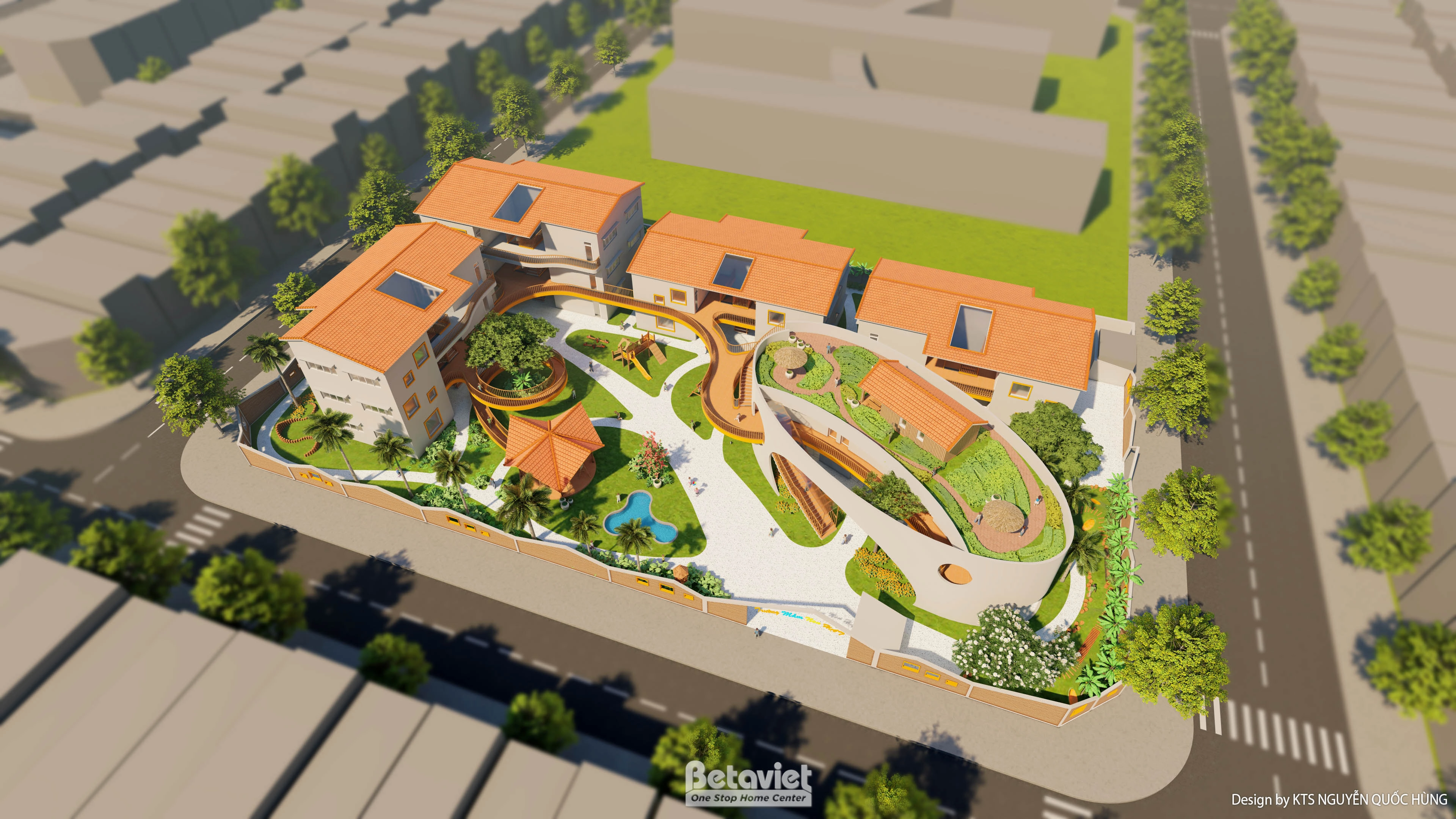 Mẫu thiết kế trường mầm non Hạt hiện đại tại Bắc Giang KT25823