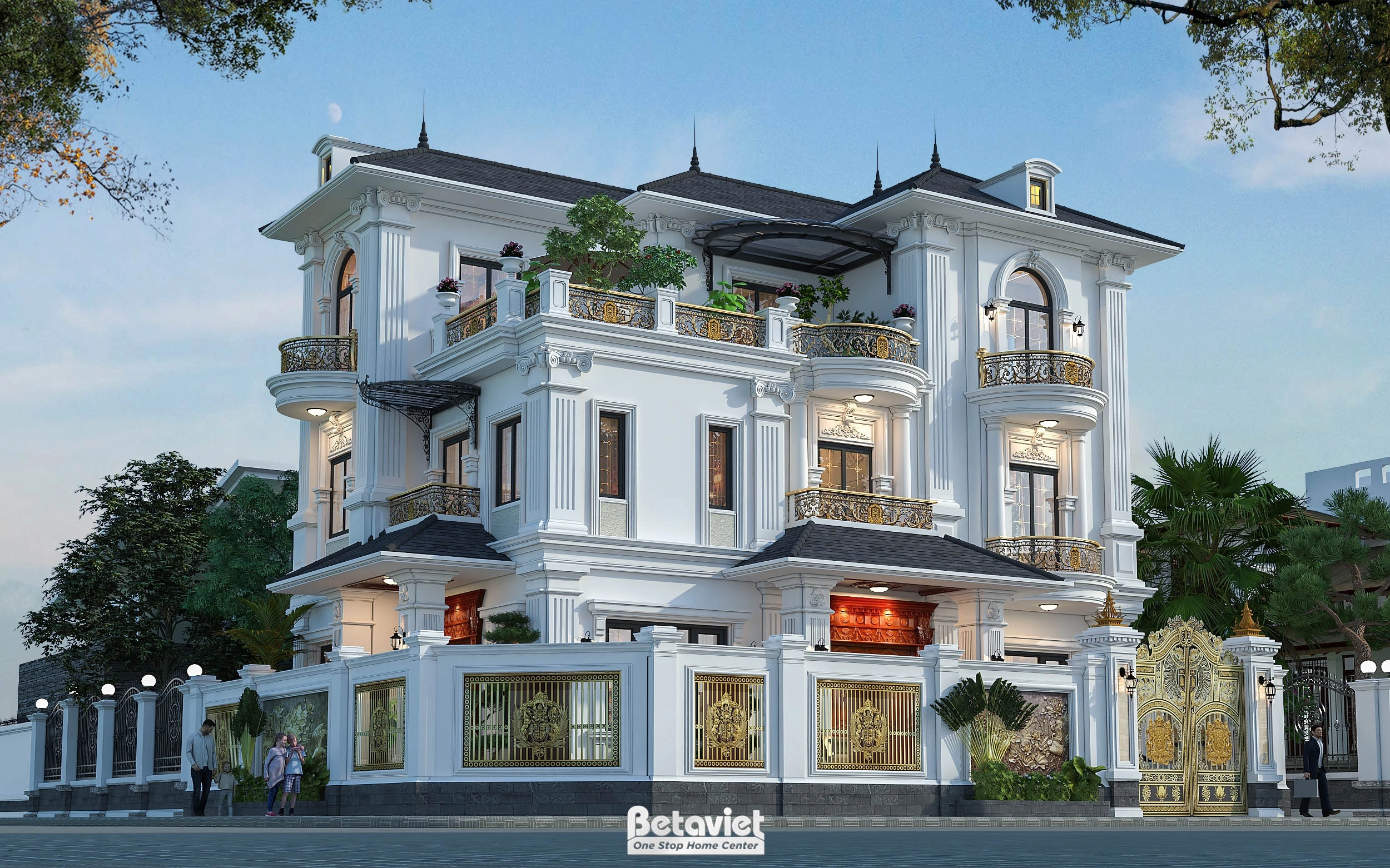 lâu đài 4 tầng phong cách tân cổ điển kiểu pháp tại Thanh Hoá