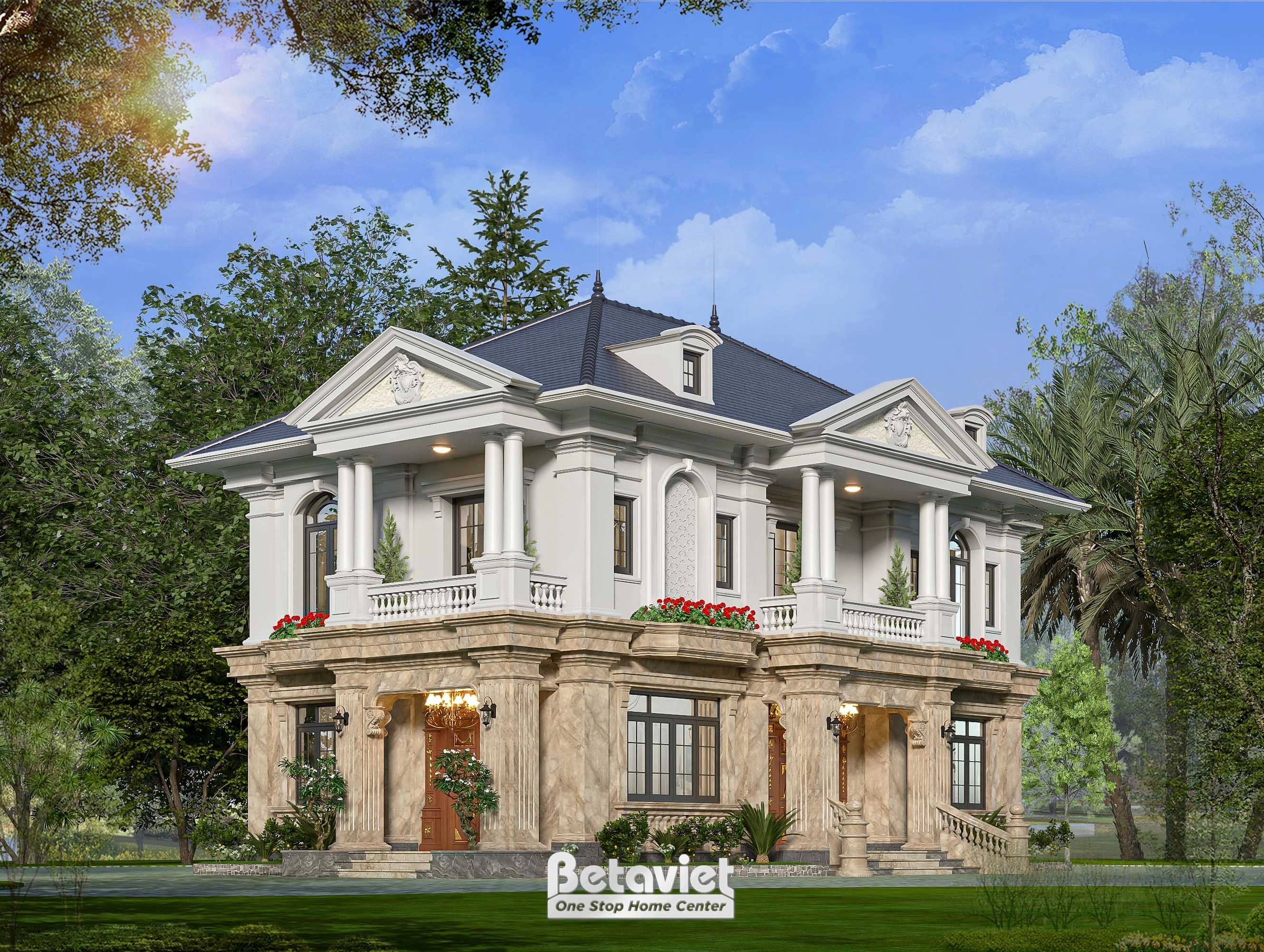 biệt thự tân cổ điển 2 tầng mái Nhật tại Lạng Sơn